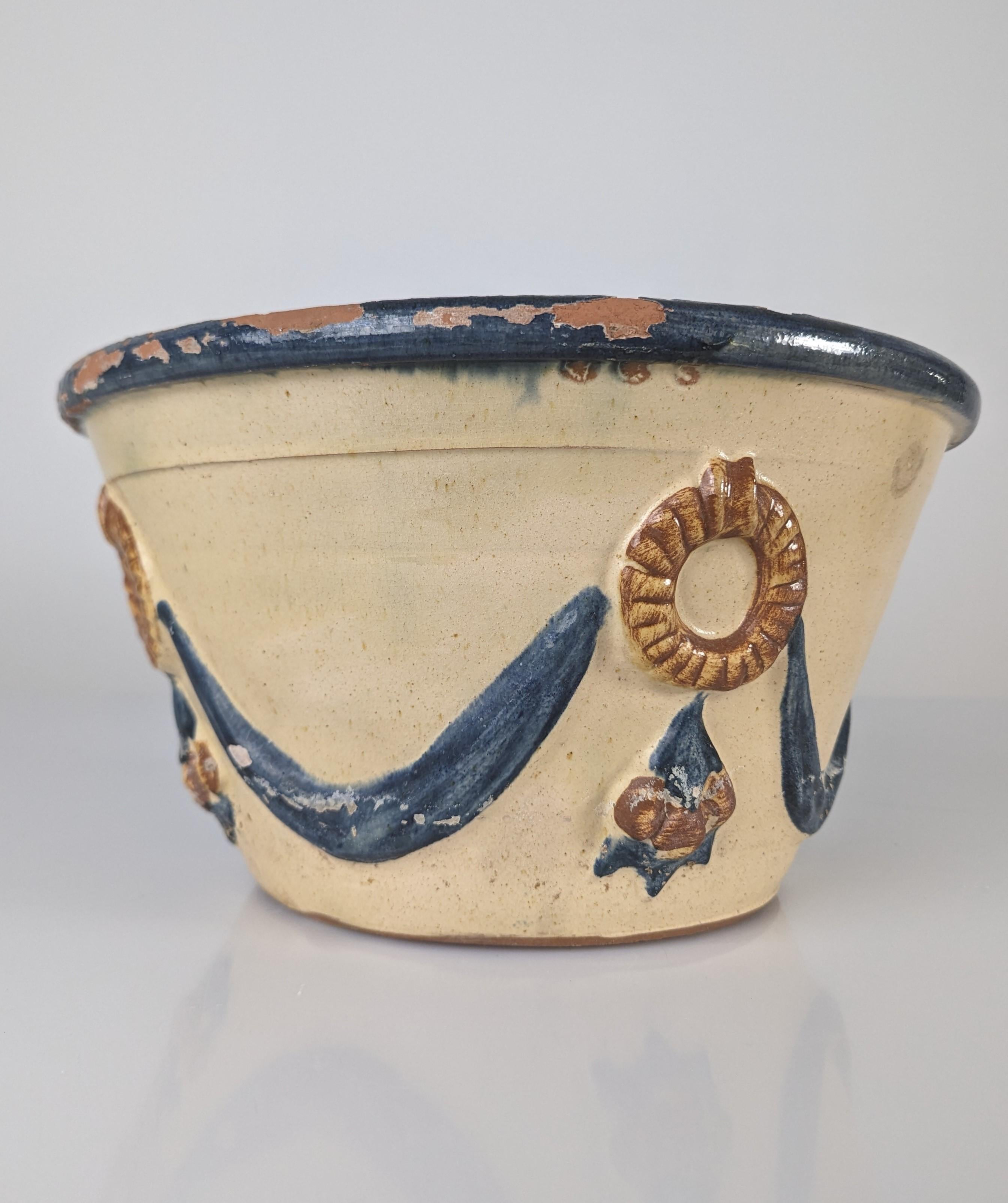 Glazed Ceramic Flowerpot by Morillo Bros, Málaga, 1940s For Sale 4