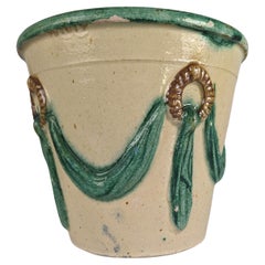Macetero de cerámica esmaltada de Morillo Bros, Málaga, años 40