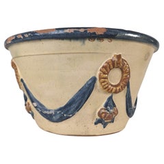 Glazed Ceramic Flowerpot by Morillo Bros, Málaga, 1940s
