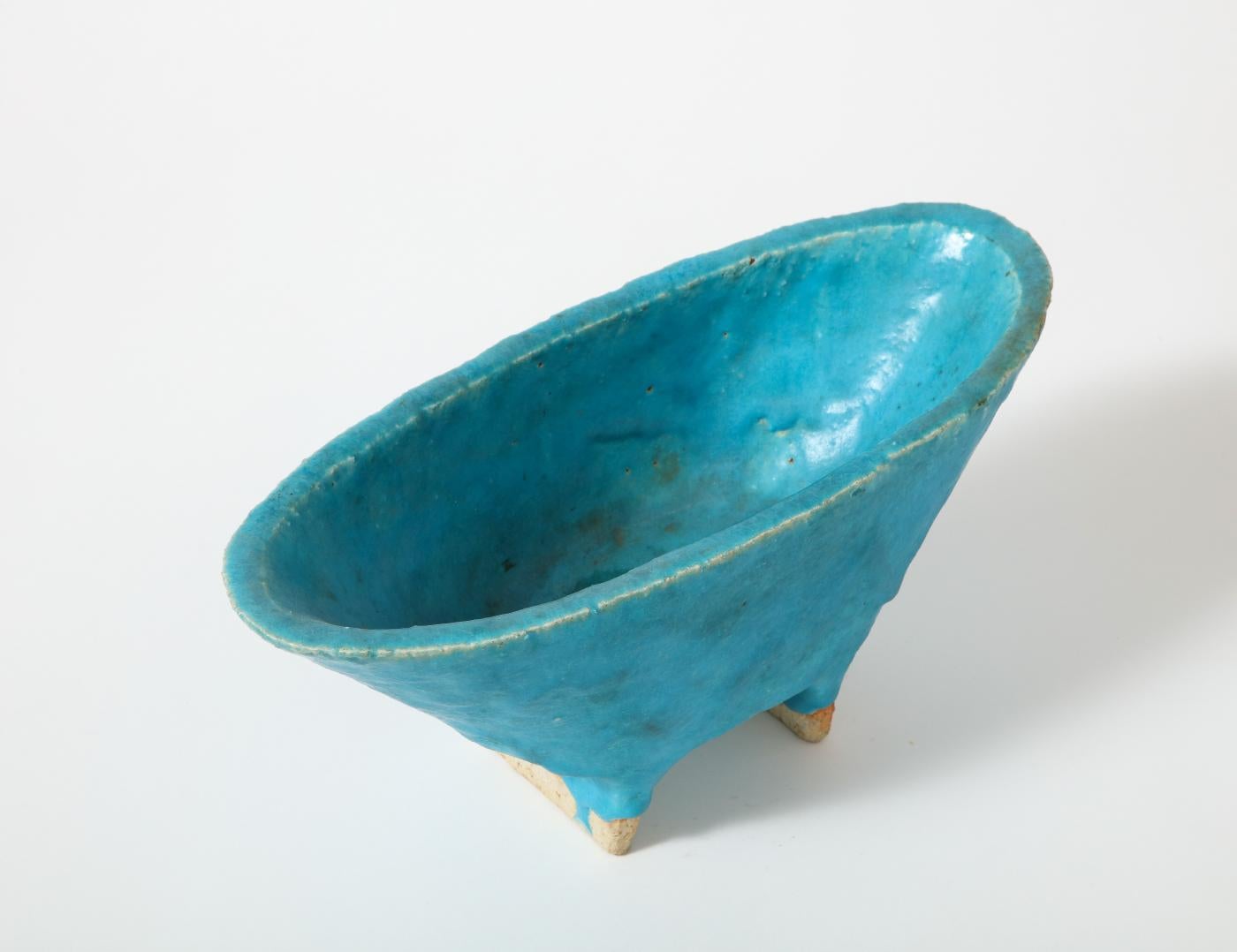 Modern Glazed Ceramic Footed Vessel, 20th Century For Sale