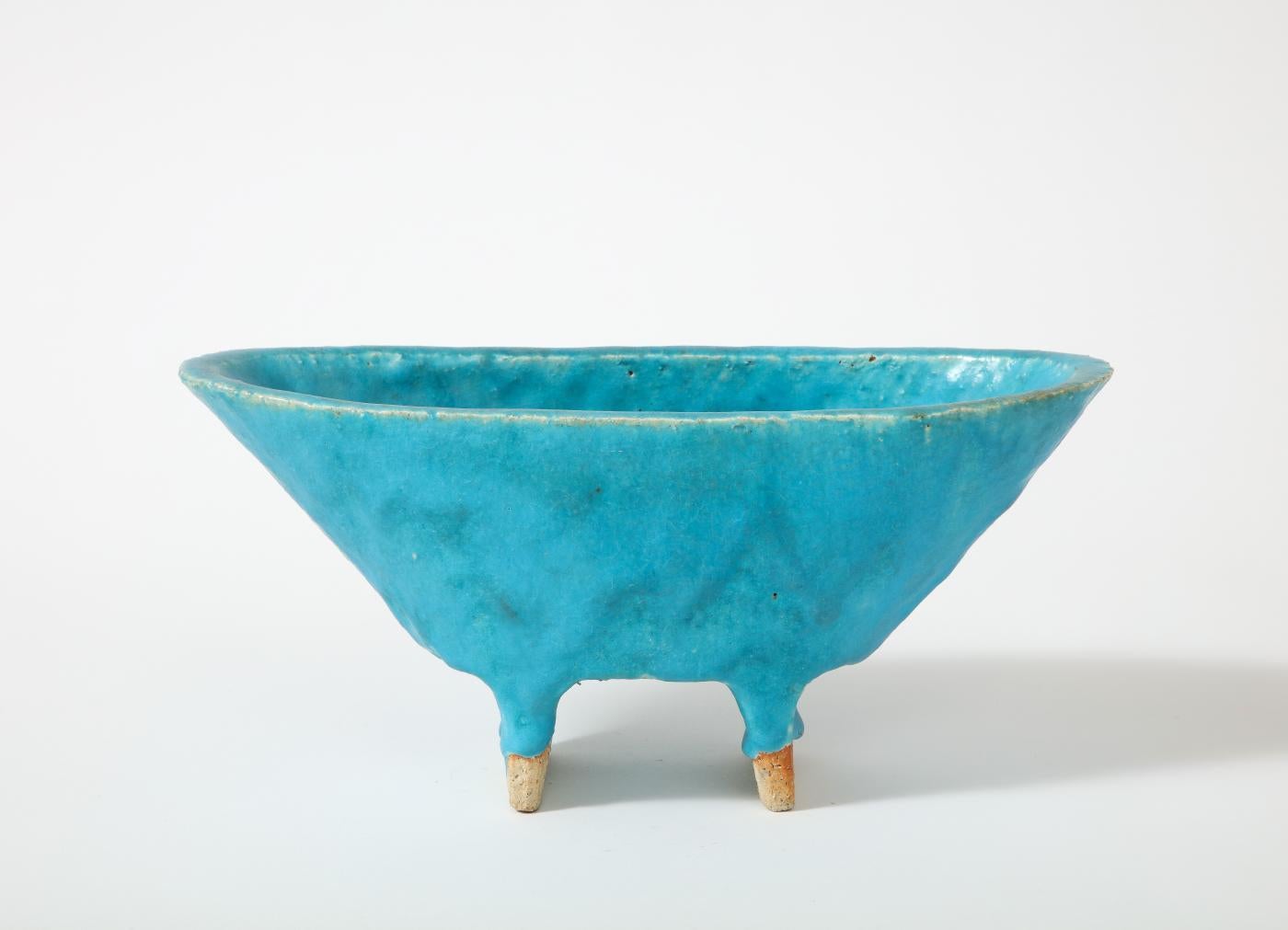Glazed Ceramic Footed Vessel, 20th Century For Sale 3