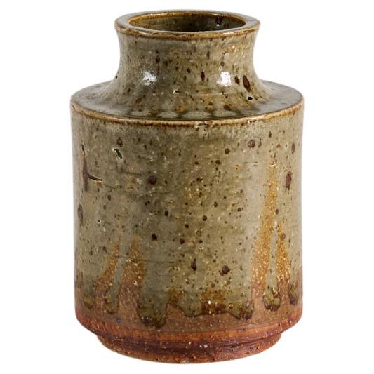 Glazed Ceramic Grey Vase, Marianne Westman for Rorstrand, Sweden, 1960s For Sale