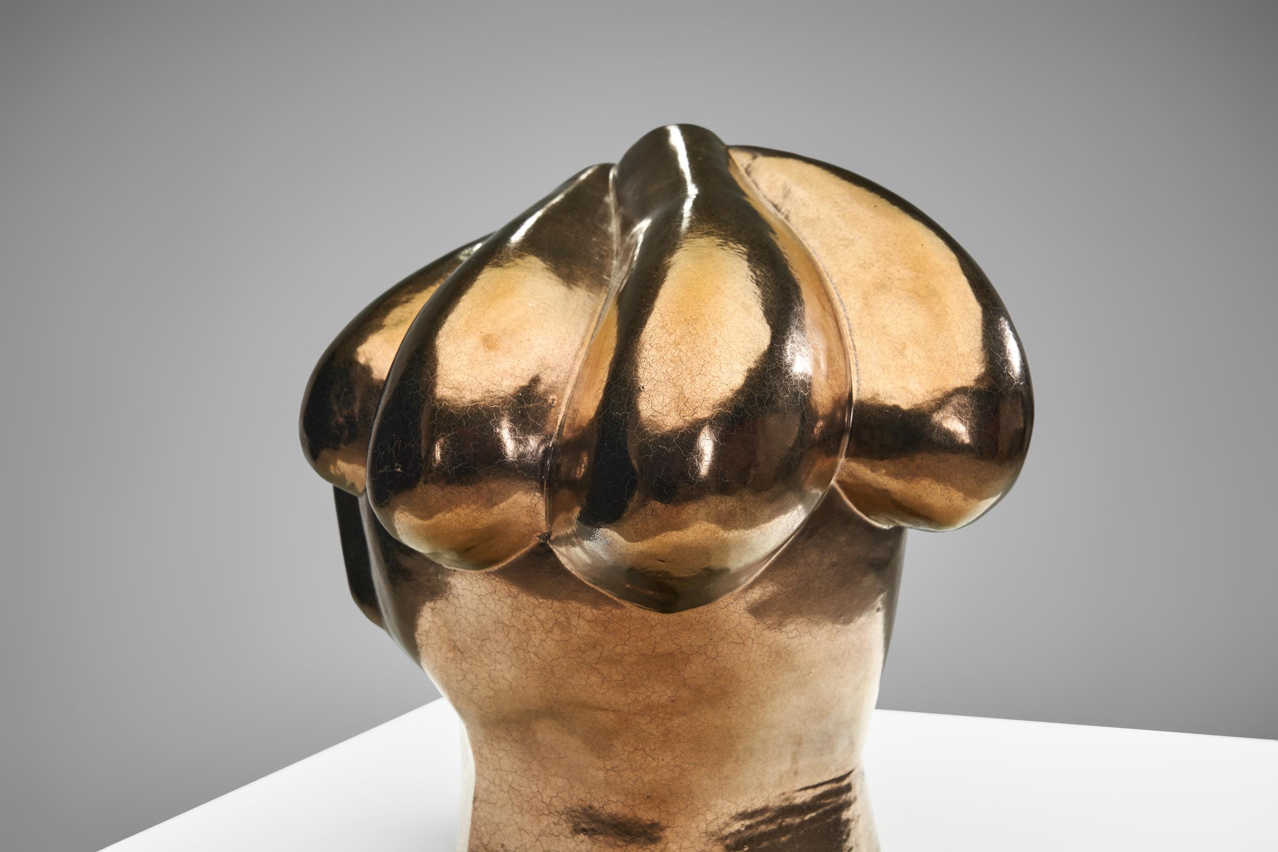 Scultura di testa in ceramica smaltata di Roy Terbeek, Paesi Bassi 1994 in vendita 1