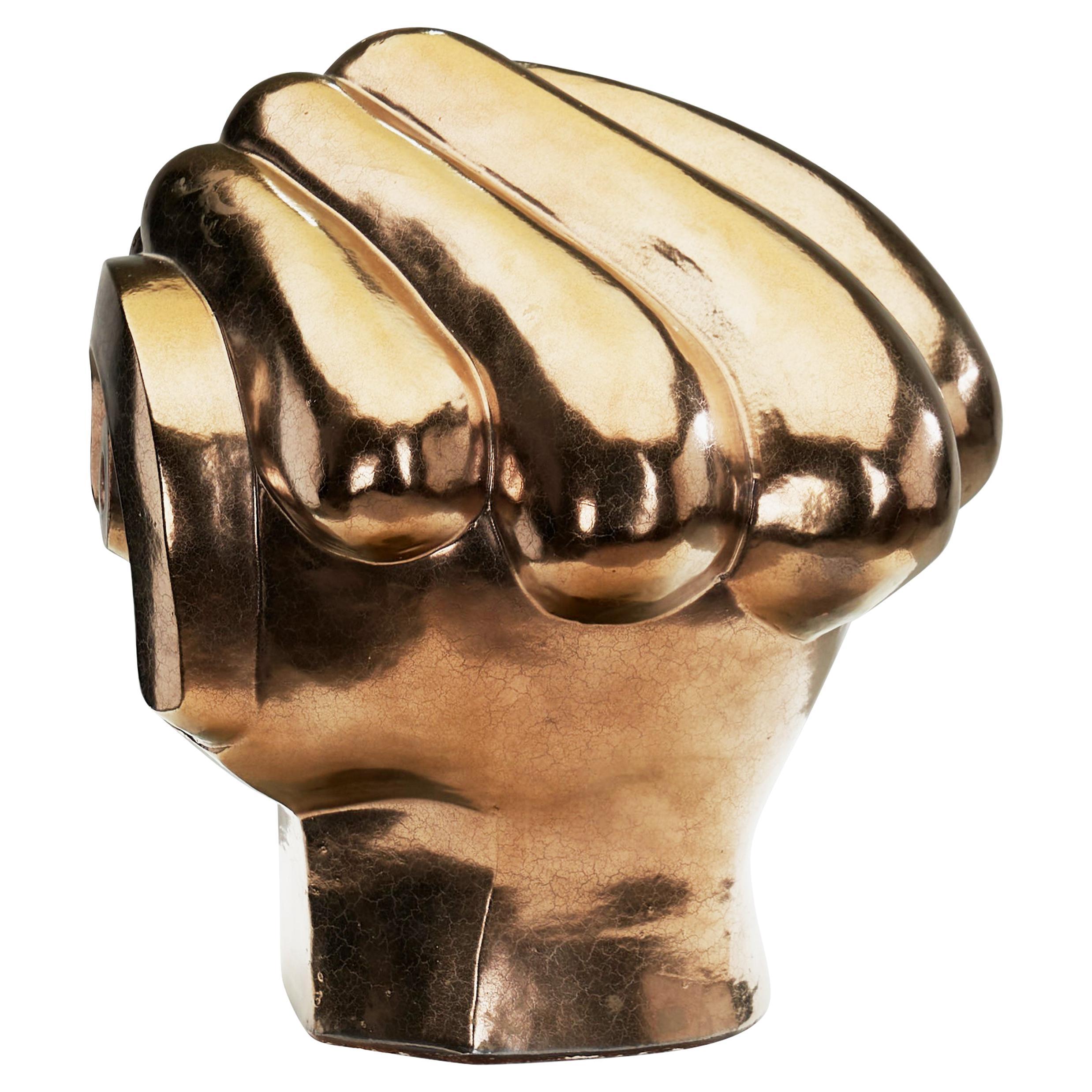 Scultura di testa in ceramica smaltata di Roy Terbeek, Paesi Bassi 1994 in vendita