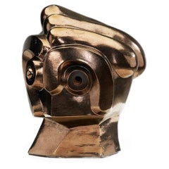 Glazed Ceramic Head Sculpture by Roy Terbeek, The Netherlands 1994