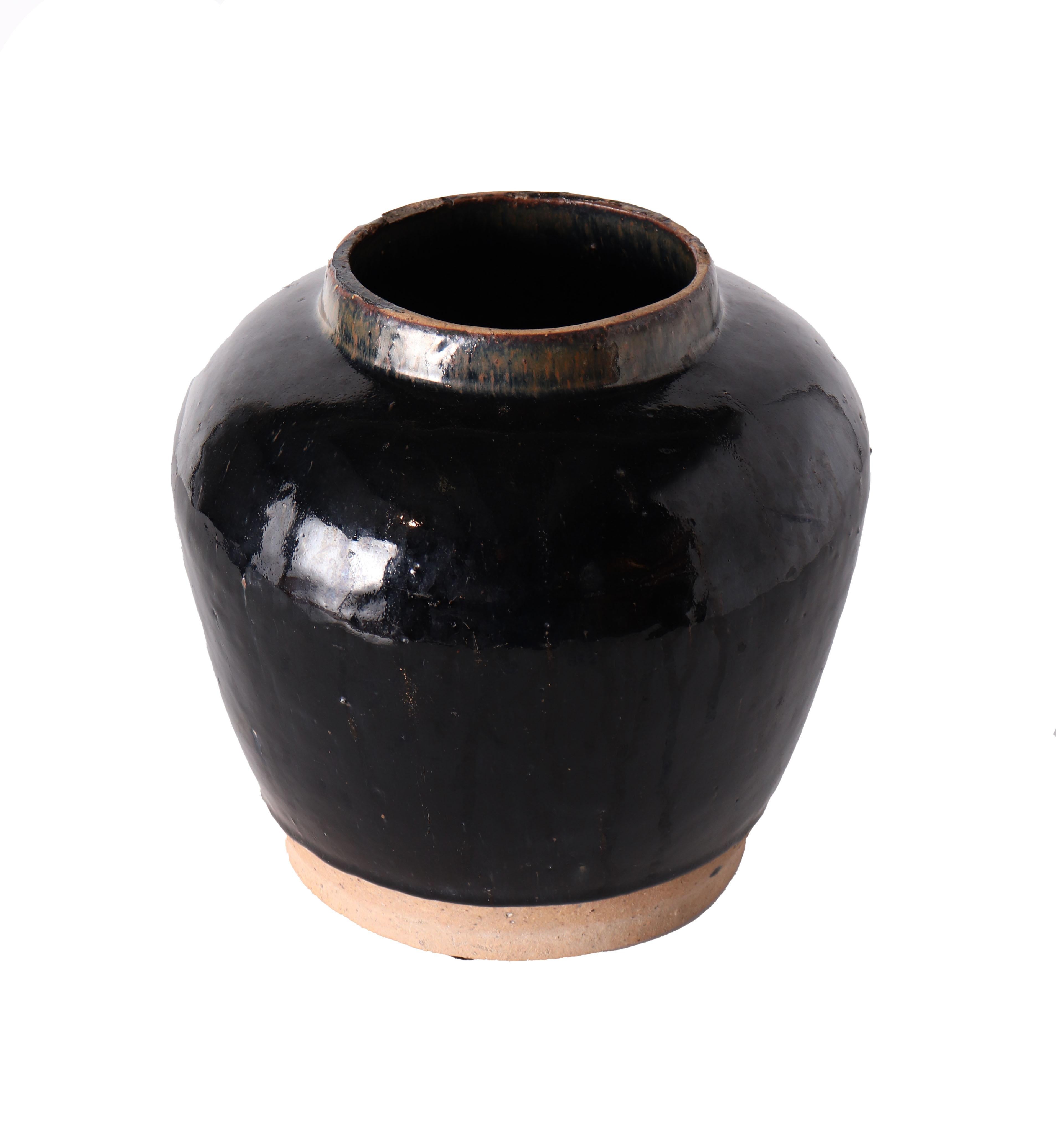 Organic Modern Glazed Ceramic Jar For Sale