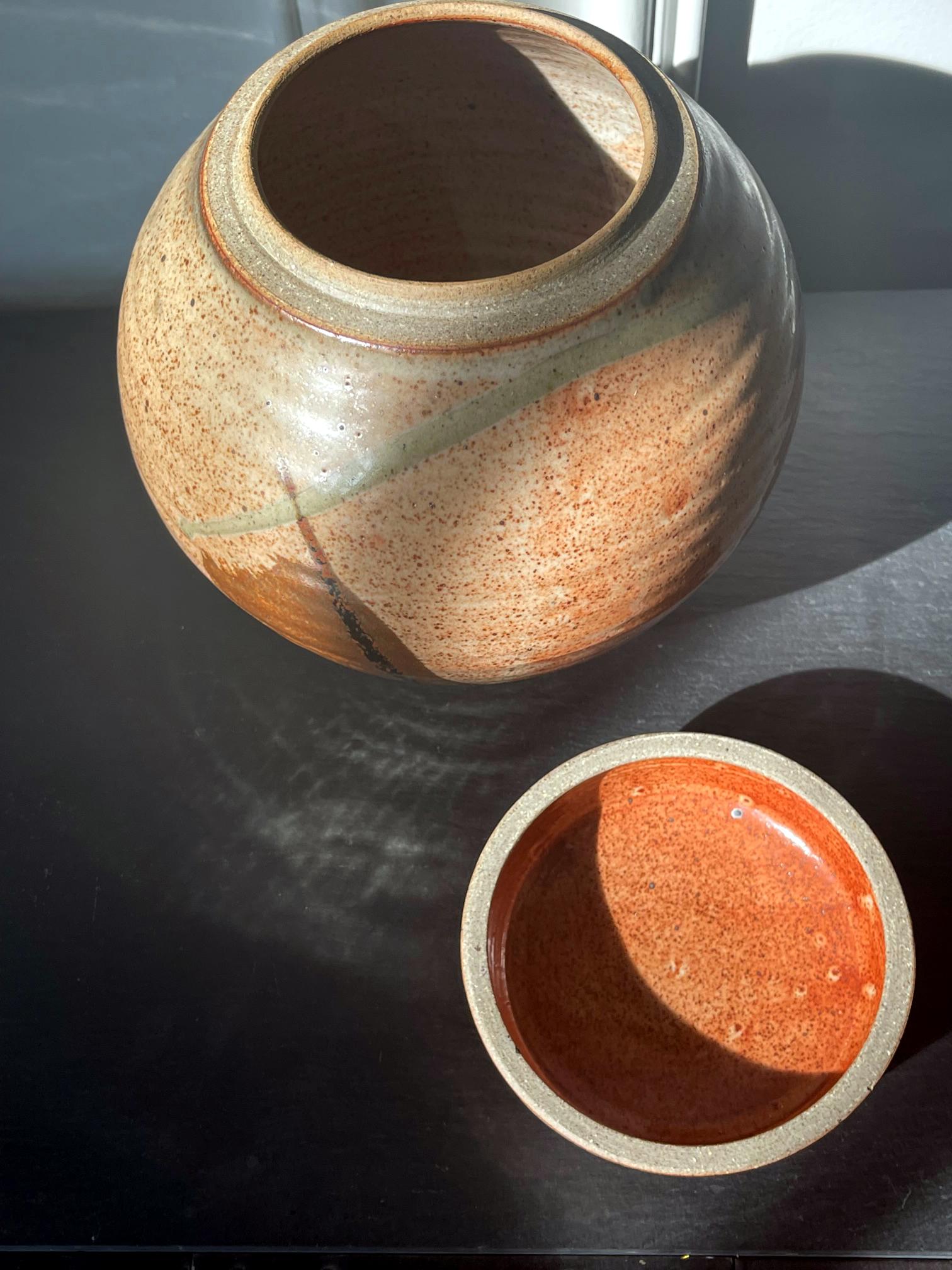 Glazed Ceramic Jar Studio Pottery Karen Karnes For Sale 3