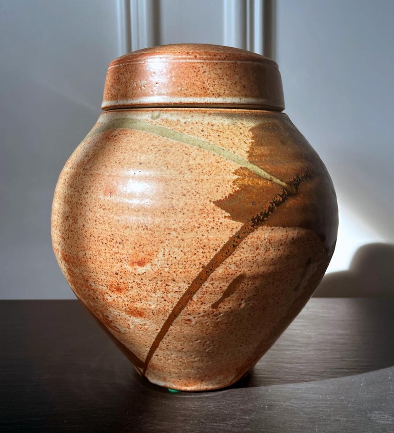 Modern Glazed Ceramic Jar Studio Pottery Karen Karnes For Sale