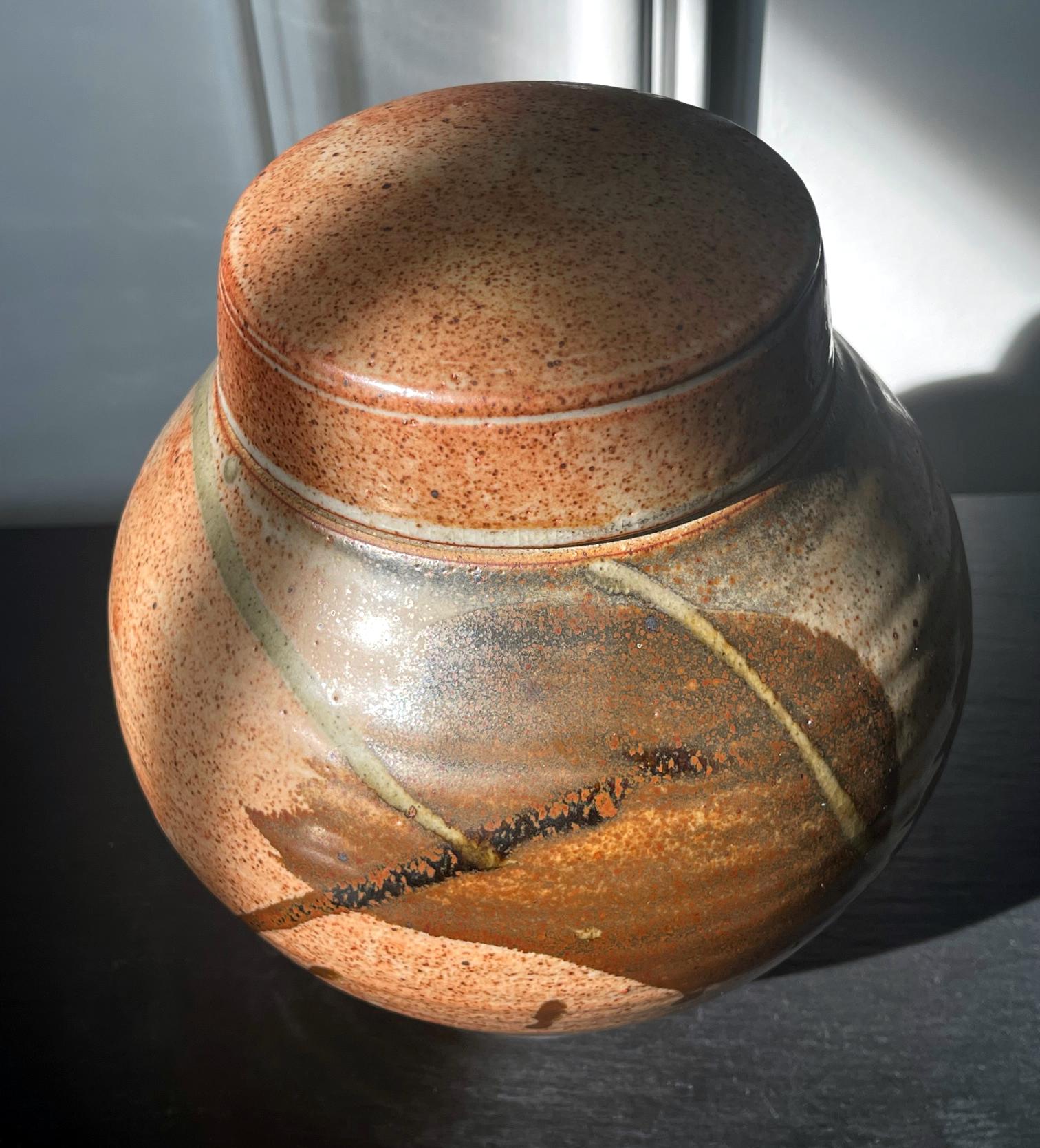 American Glazed Ceramic Jar Studio Pottery Karen Karnes For Sale