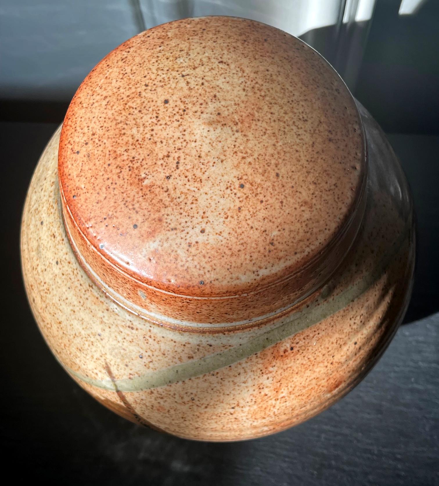 Contemporary Glazed Ceramic Jar Studio Pottery Karen Karnes For Sale