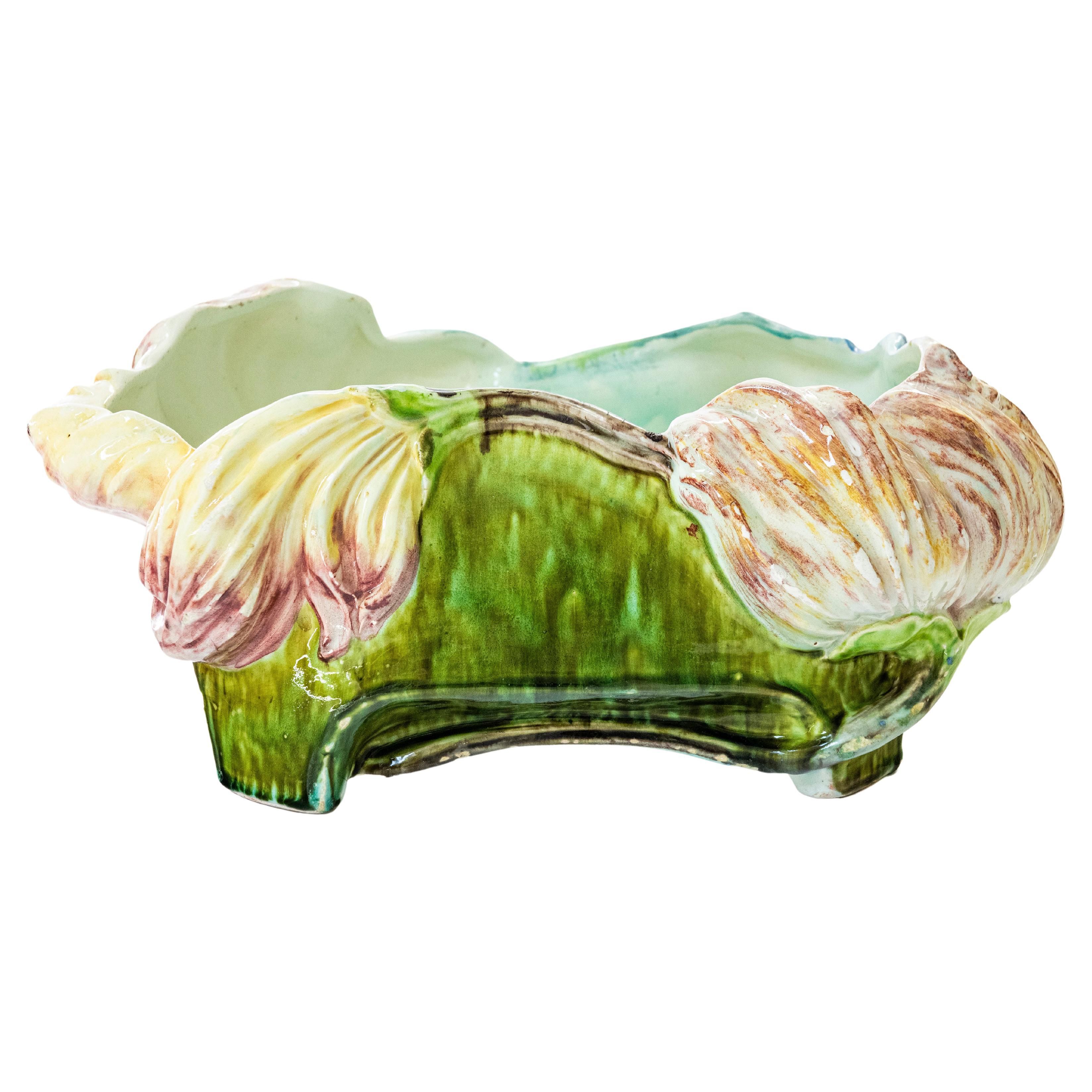 Glazed Ceramic Jardiniére, Art Nouveau Period, France, Early 20th Century For Sale