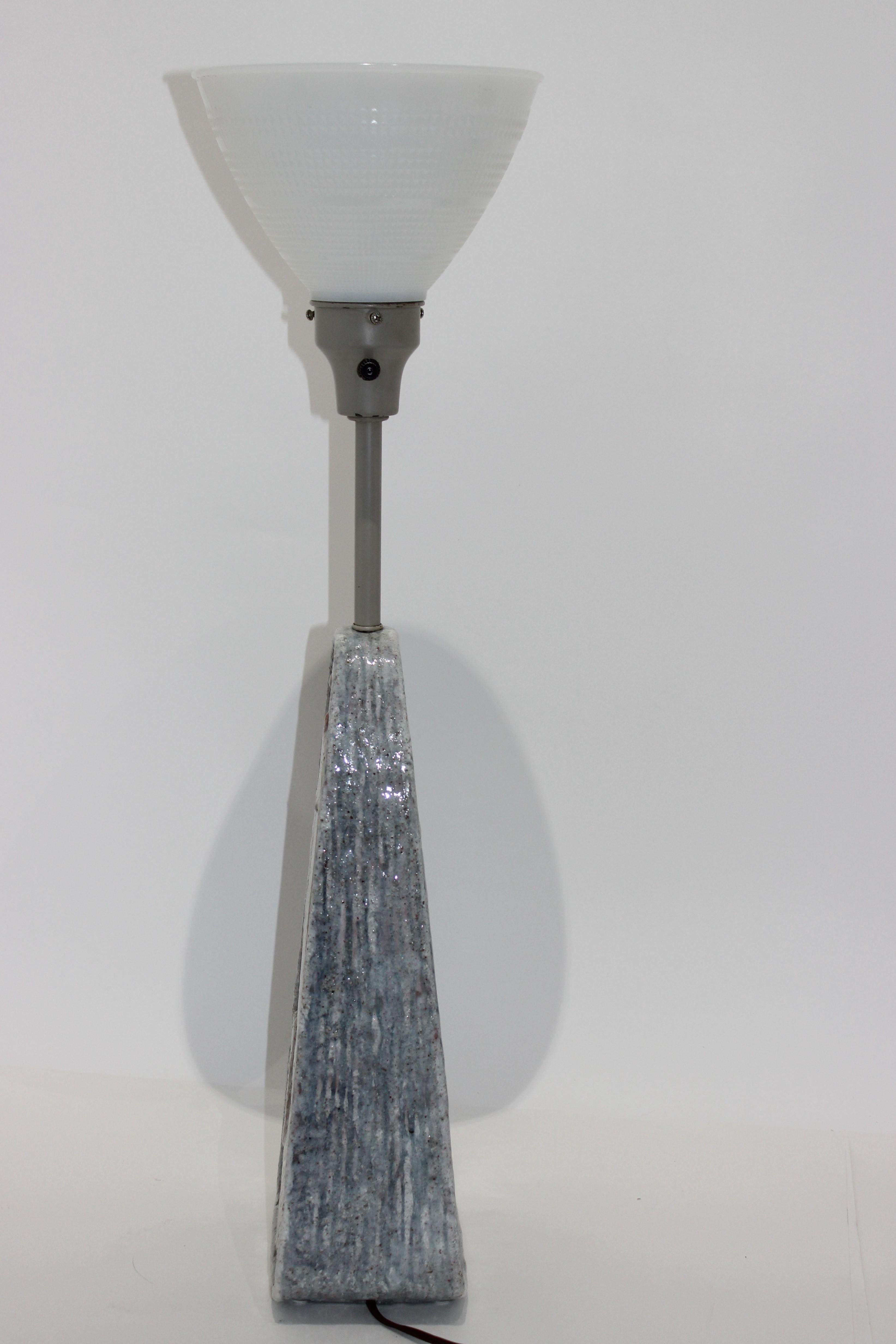 Glazed Ceramic Lamp by Marcello Fantoni In Good Condition In West Palm Beach, FL