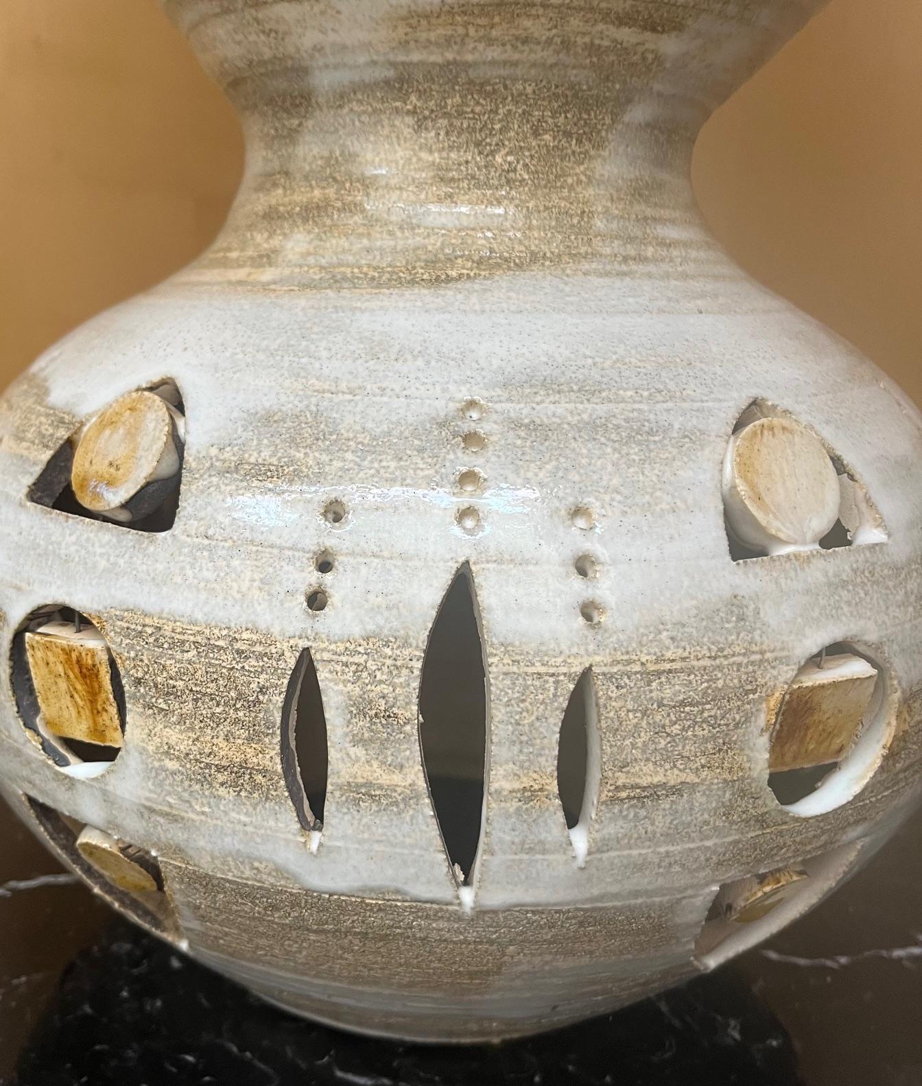 Vernissé Lampe en céramique émaillée, Georges Pelletier ,  France vers 1975 en vente