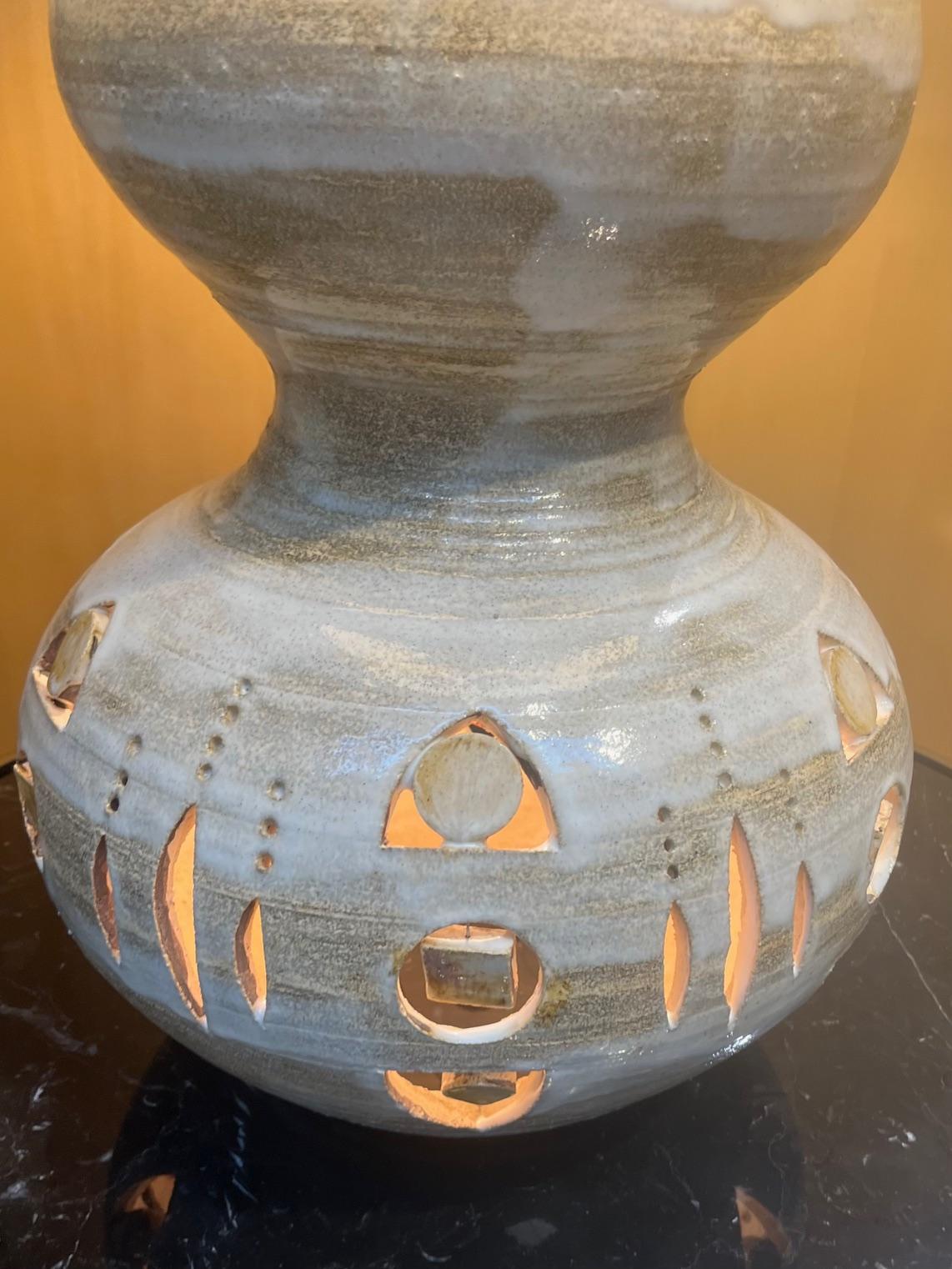 Lampe en céramique émaillée, Georges Pelletier ,  France vers 1975 Bon état - En vente à Paris, Ile-de-France
