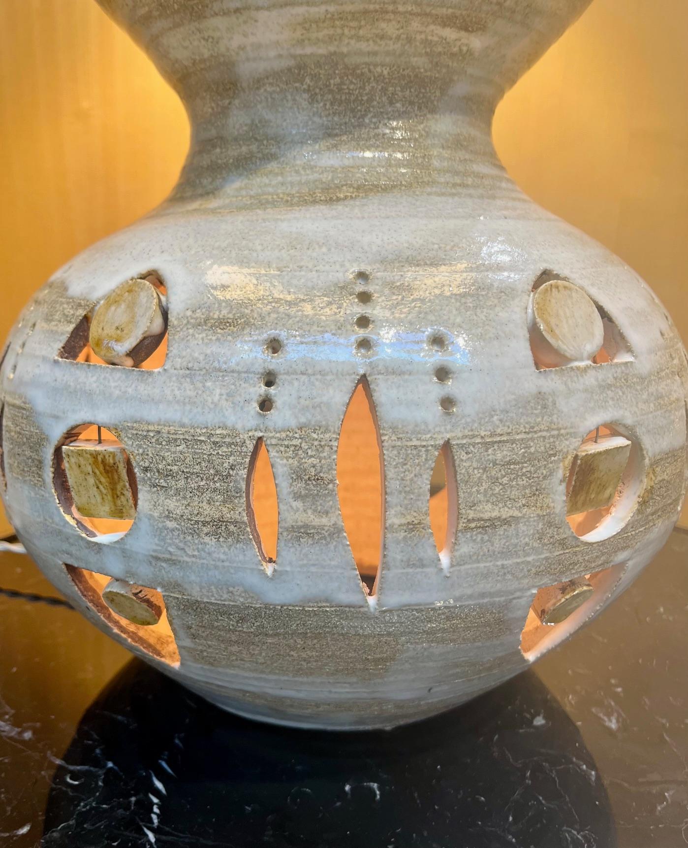 Fin du 20e siècle Lampe en céramique émaillée, Georges Pelletier ,  France vers 1975 en vente