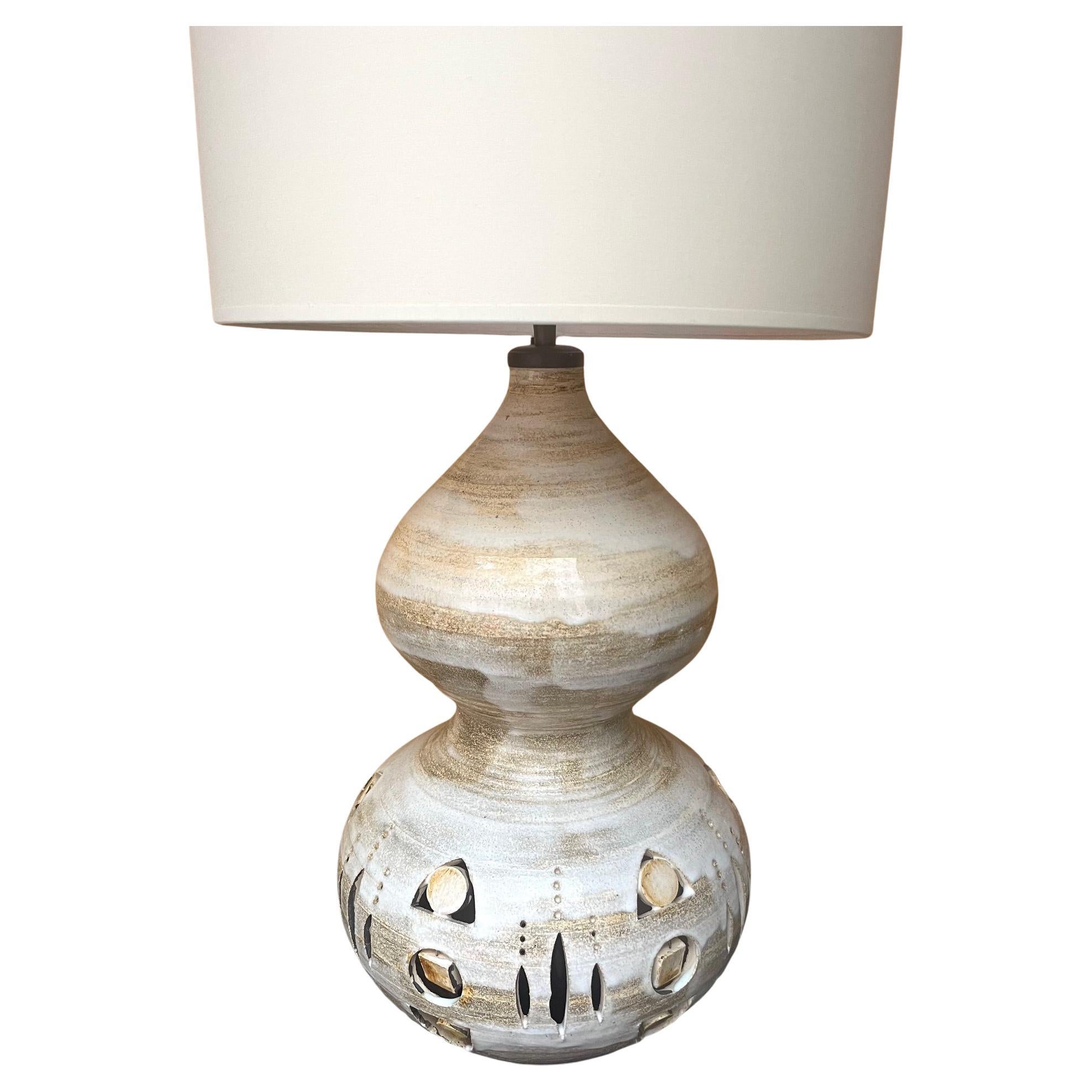 Glazed ceramic lamp, Georges Pelletier ,  France circa 1975