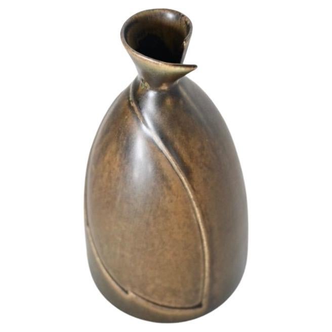 Glazed ceramic “Löva” Vase by Gabi Citron-Tengborg for Gustavsberg. Sweden, 1960 For Sale