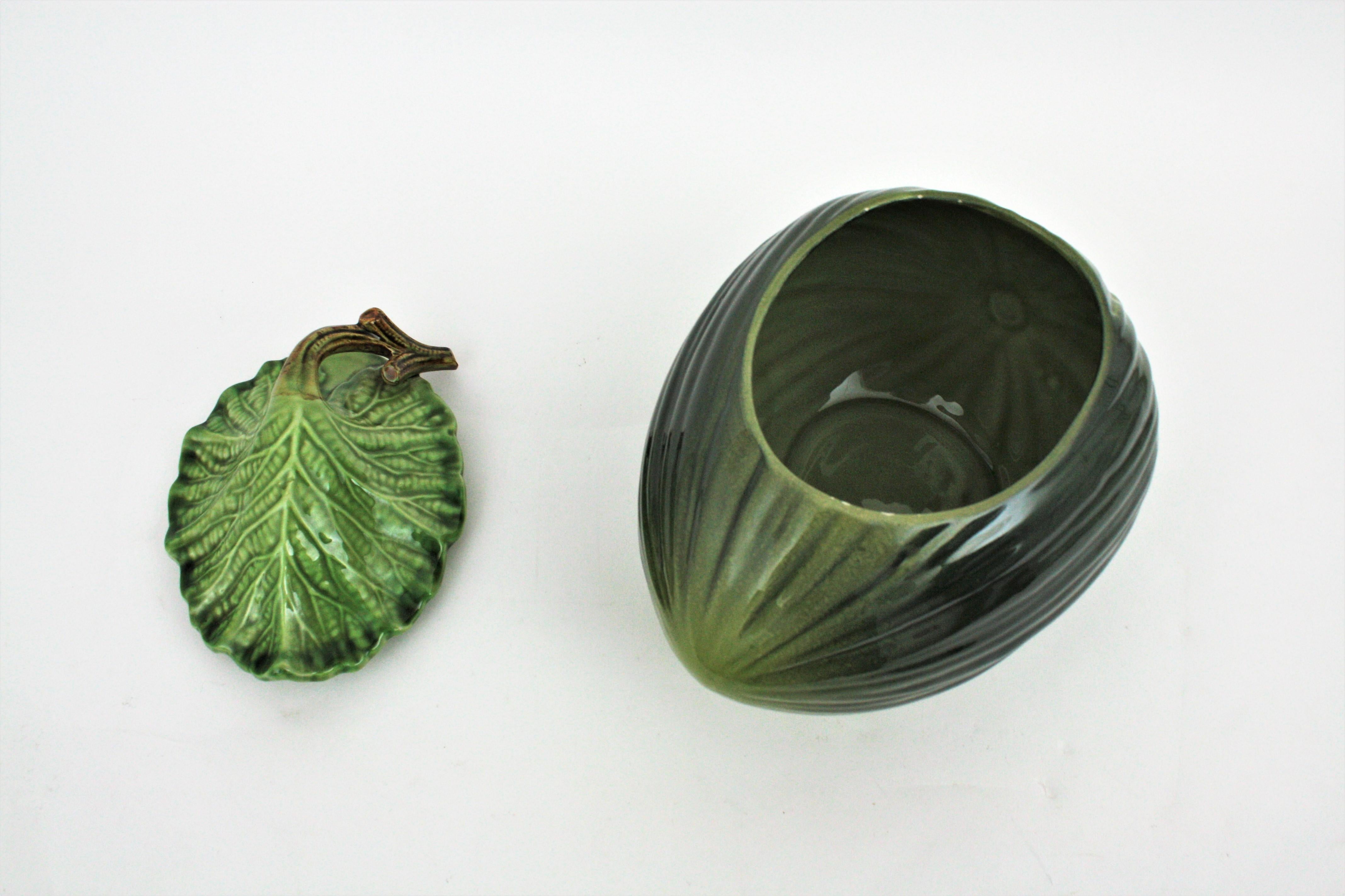 Glazed Ceramic Melon Server Set, 1960s 10
