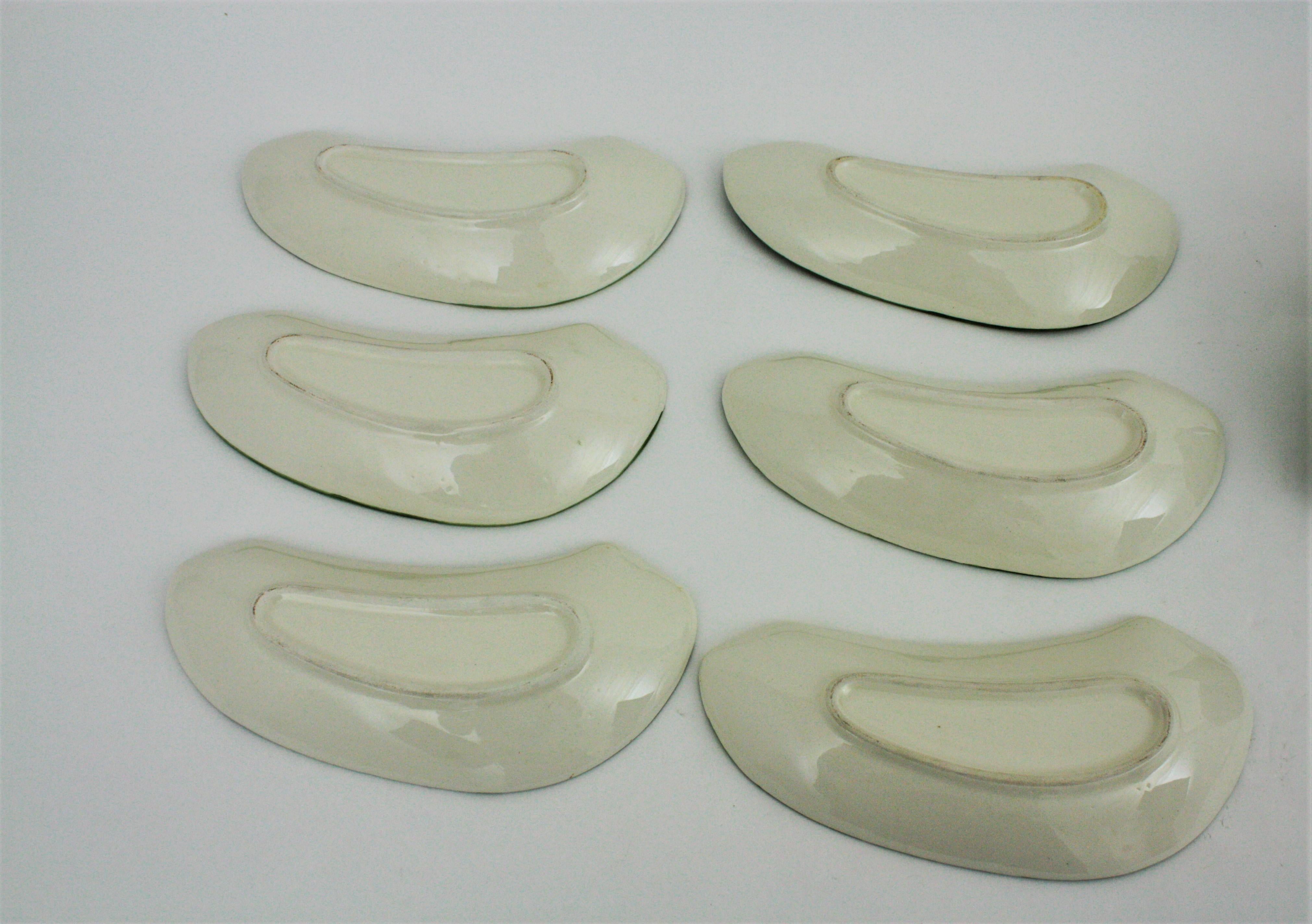 Glazed Ceramic Melon Server Set, 1960s 12