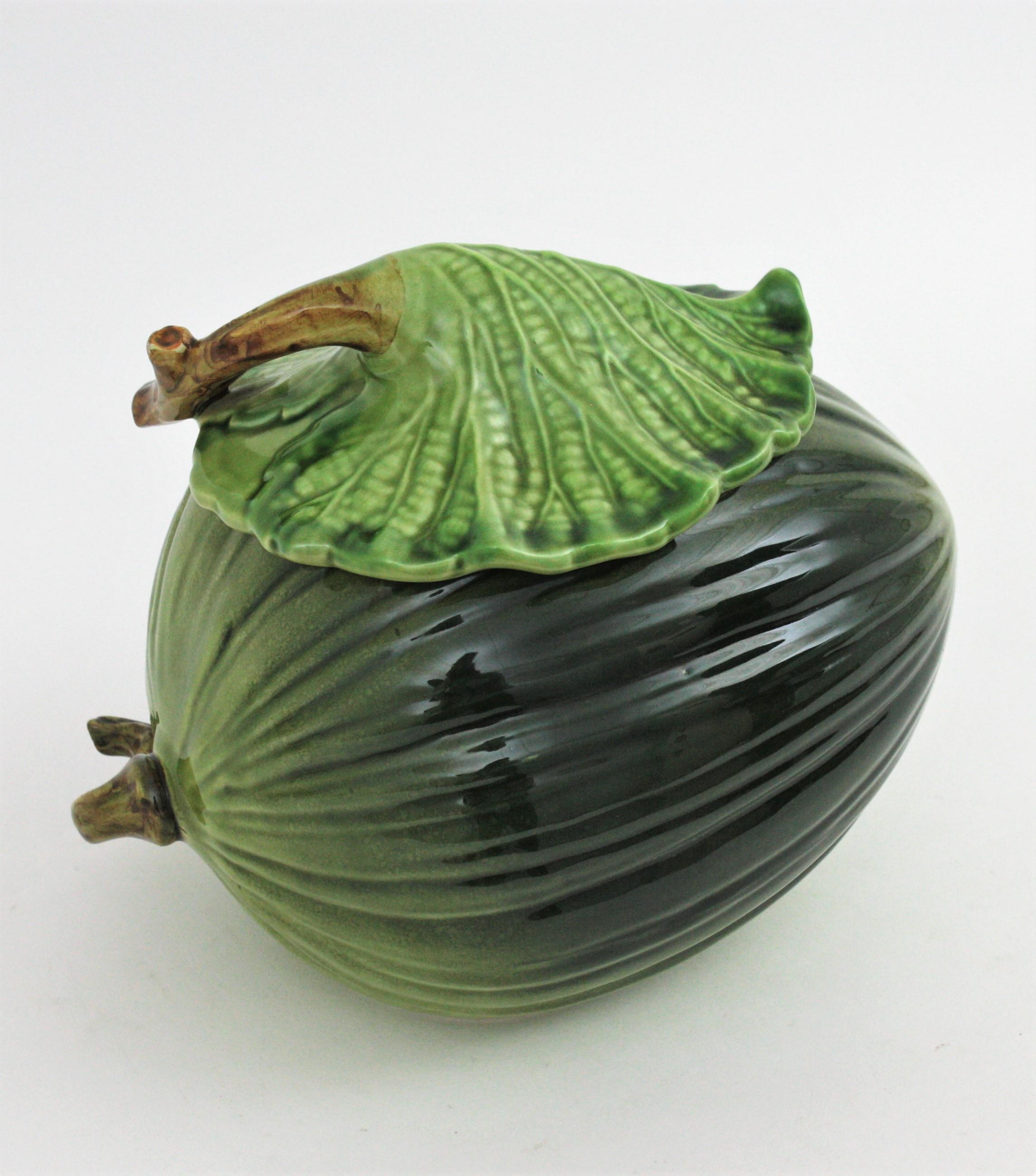Glazed Ceramic Melon Server Set, 1960s 1