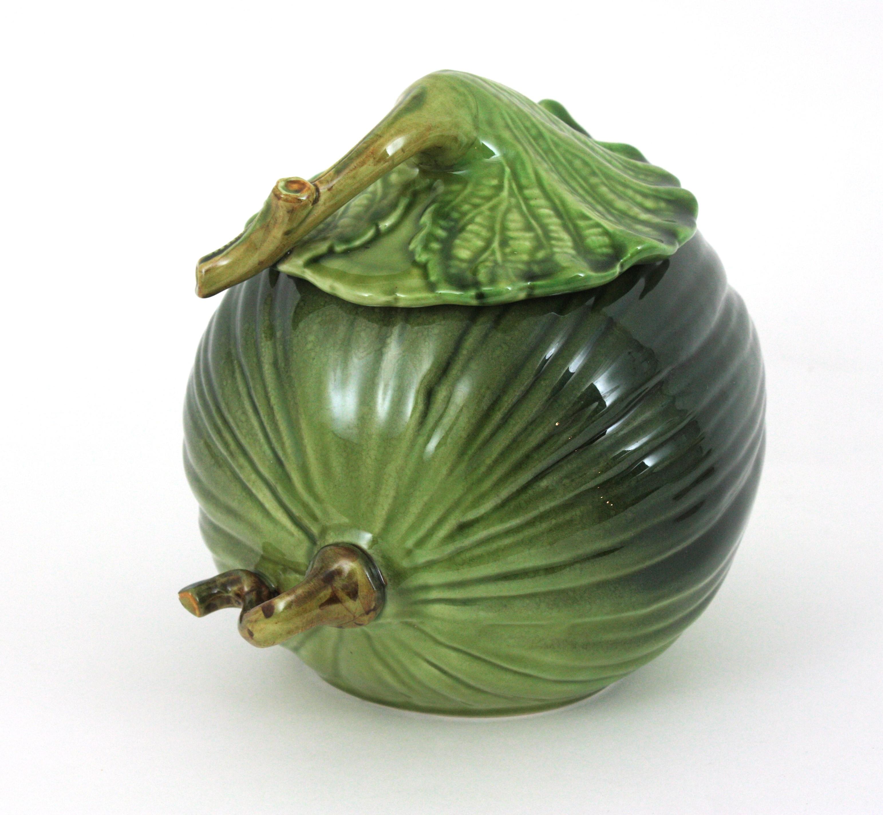 Majolica Set di servitori per meloni in ceramica smaltata, Italia 1960 in vendita