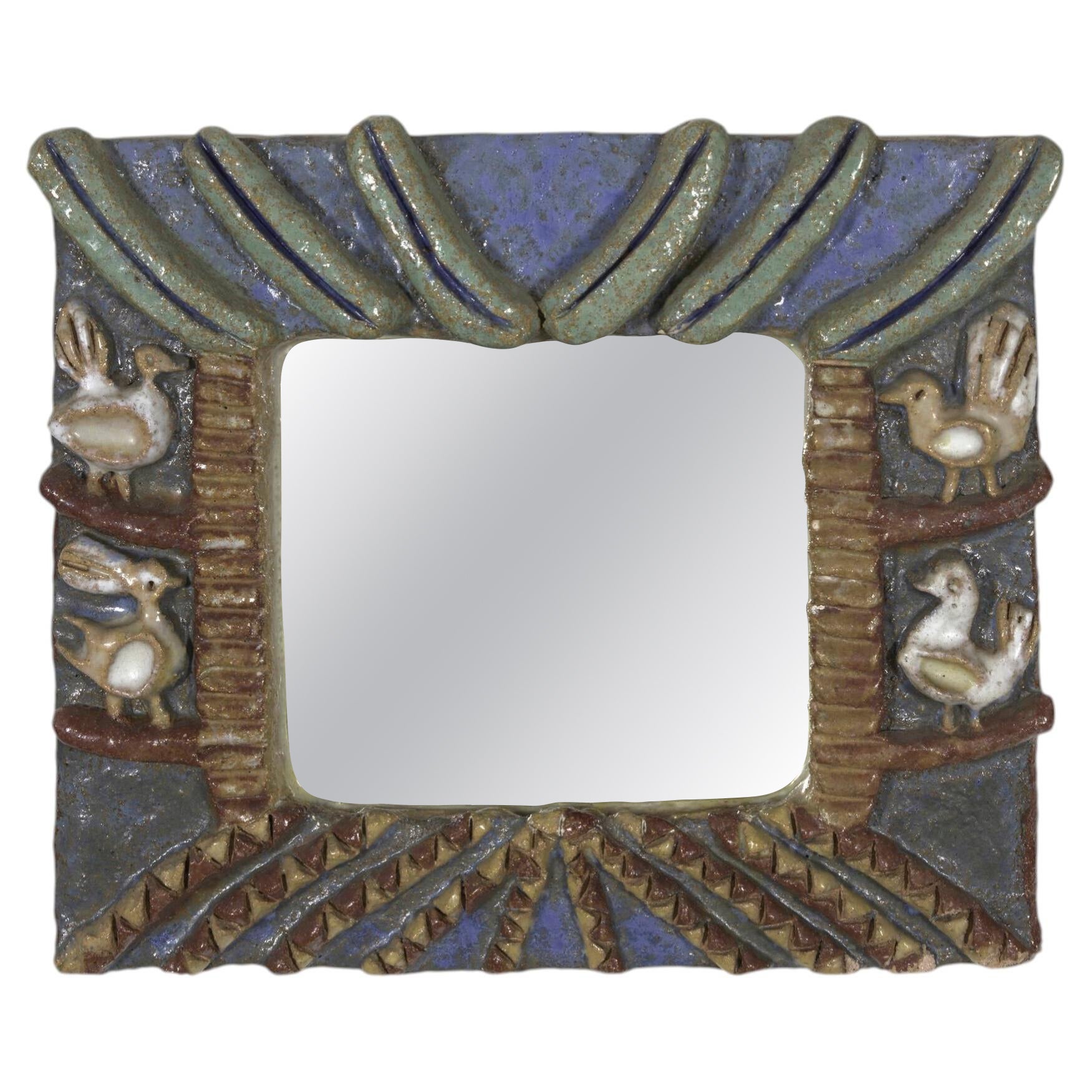 Glazed Ceramic Mirror by Isabelle Ferlay from the group les Argonautes