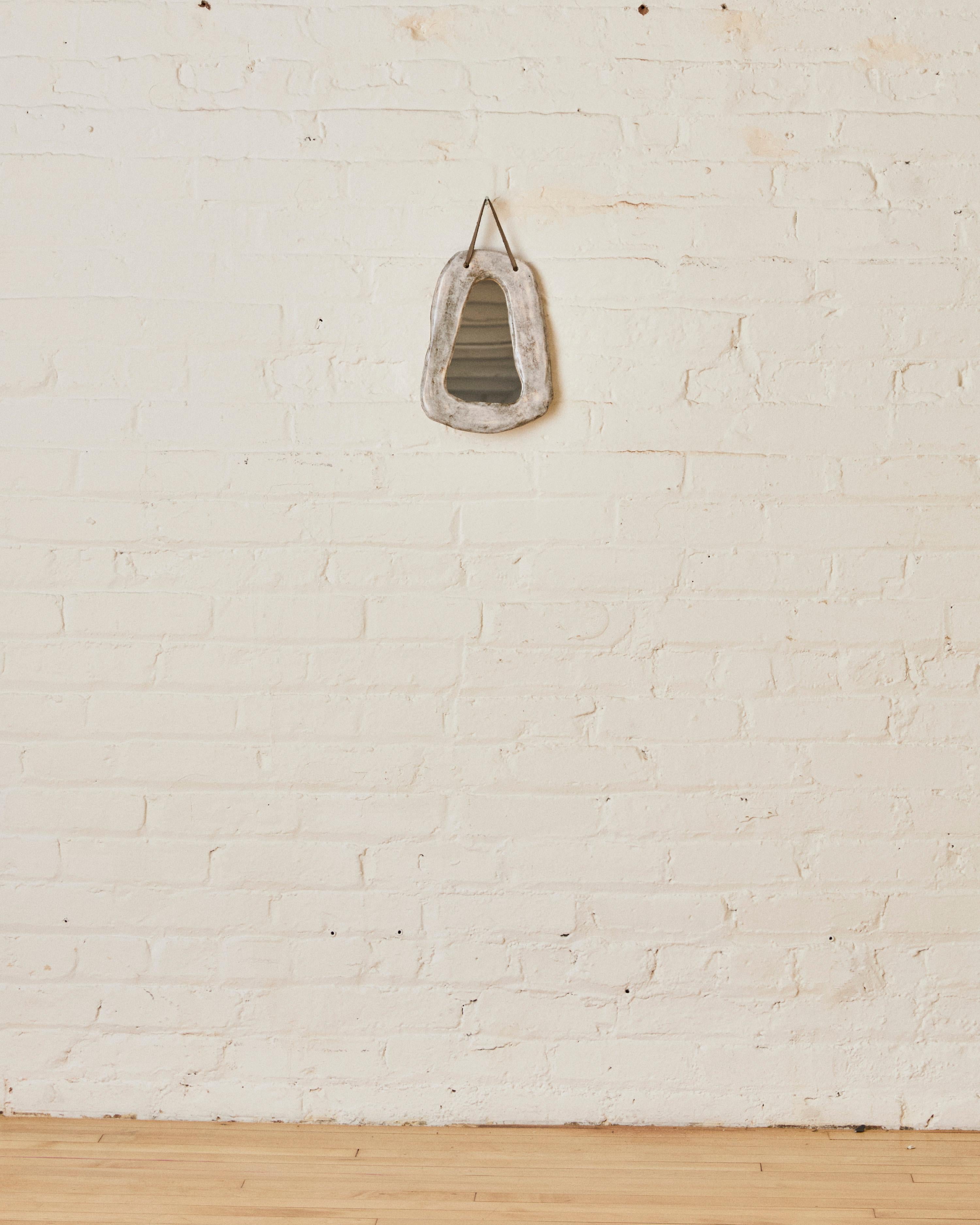 Mid-Century Modern Glazed Ceramic Mirror by Juliette Derel