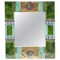 Miroir en céramique émaillée de Marion de Crécy