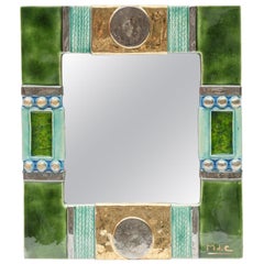 Glazed Ceramic Mirror by Marion de Crécy