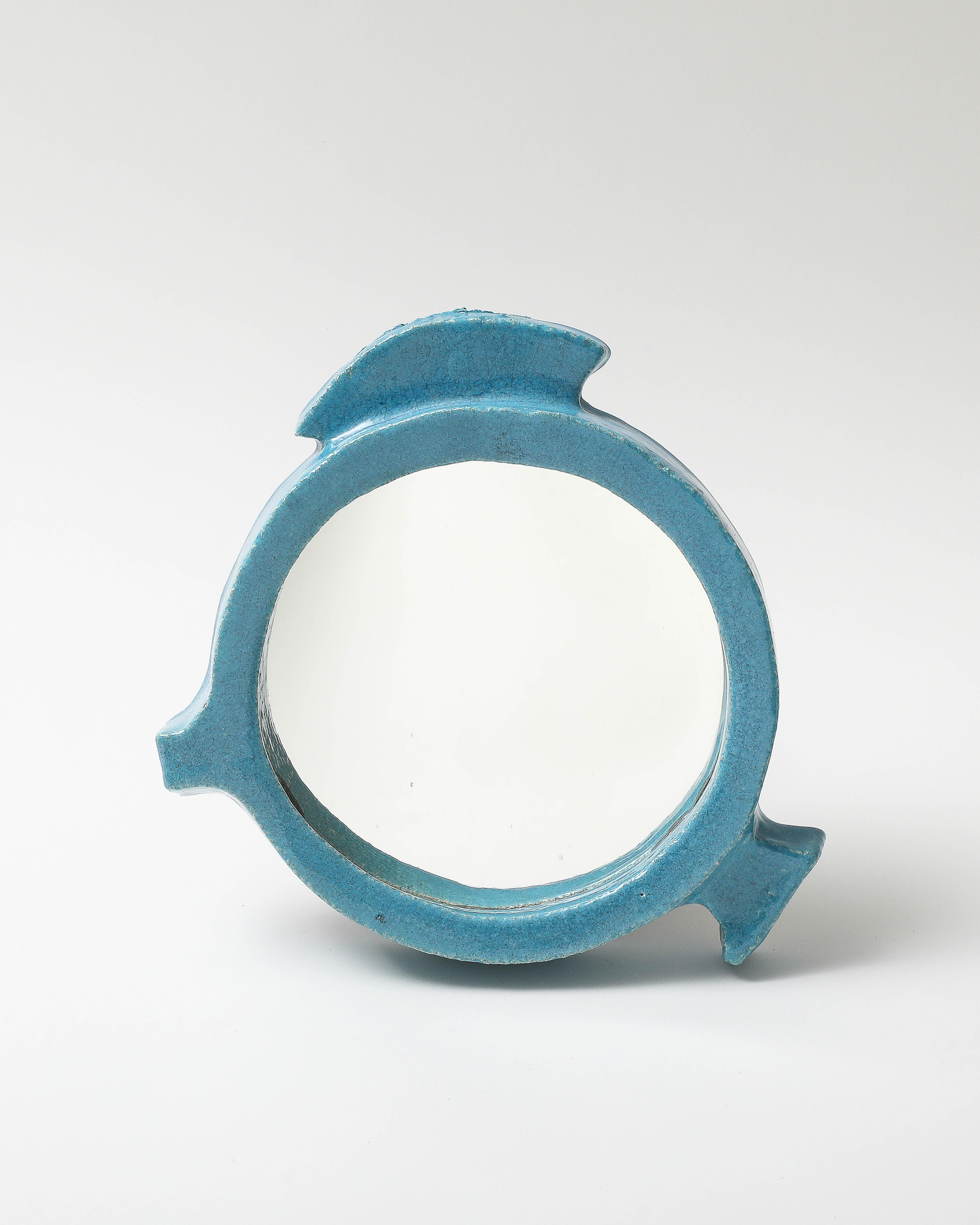 Céramique Miroir en céramique émaillée, France, vers 1960 en vente