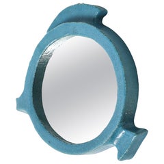 Specchio in ceramica smaltata, Francia, 1960 ca.