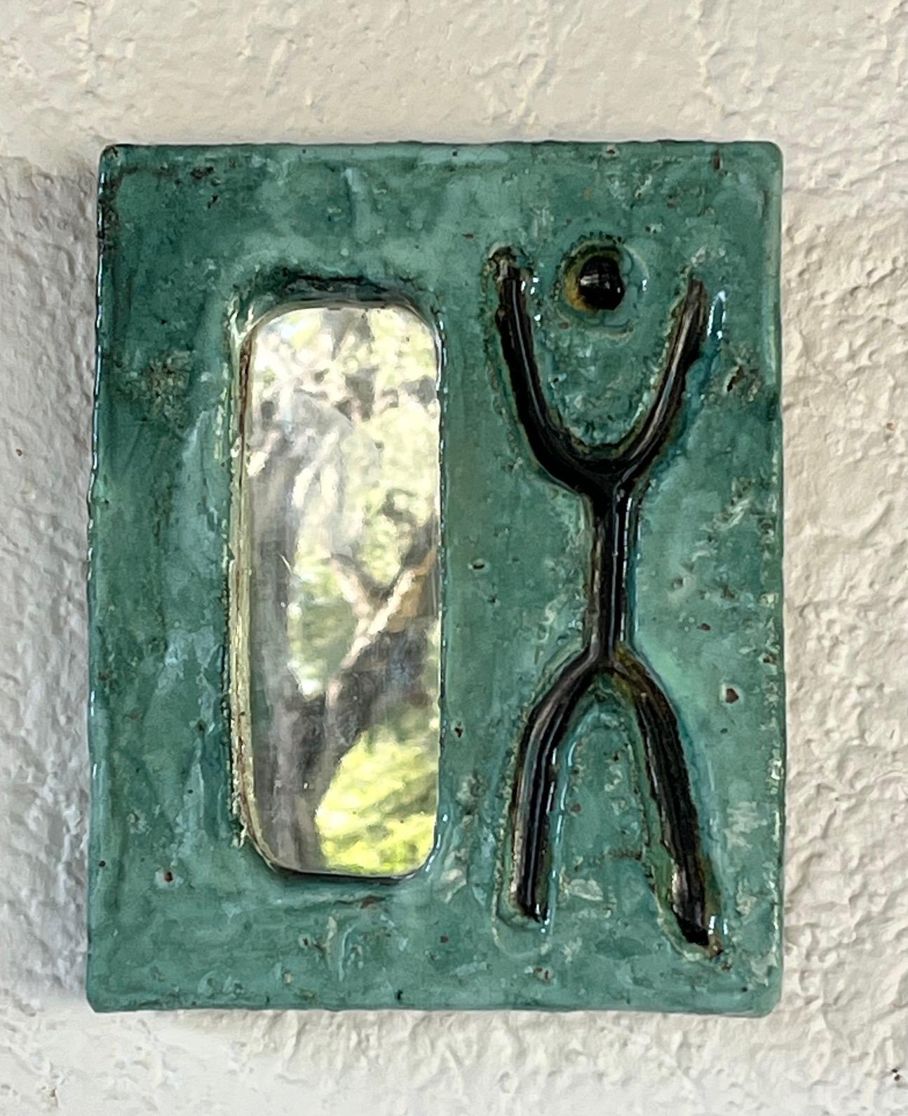 Mid-Century moderno Specchio in ceramica smaltata, Galerie Palissy AM anni '60 in vendita