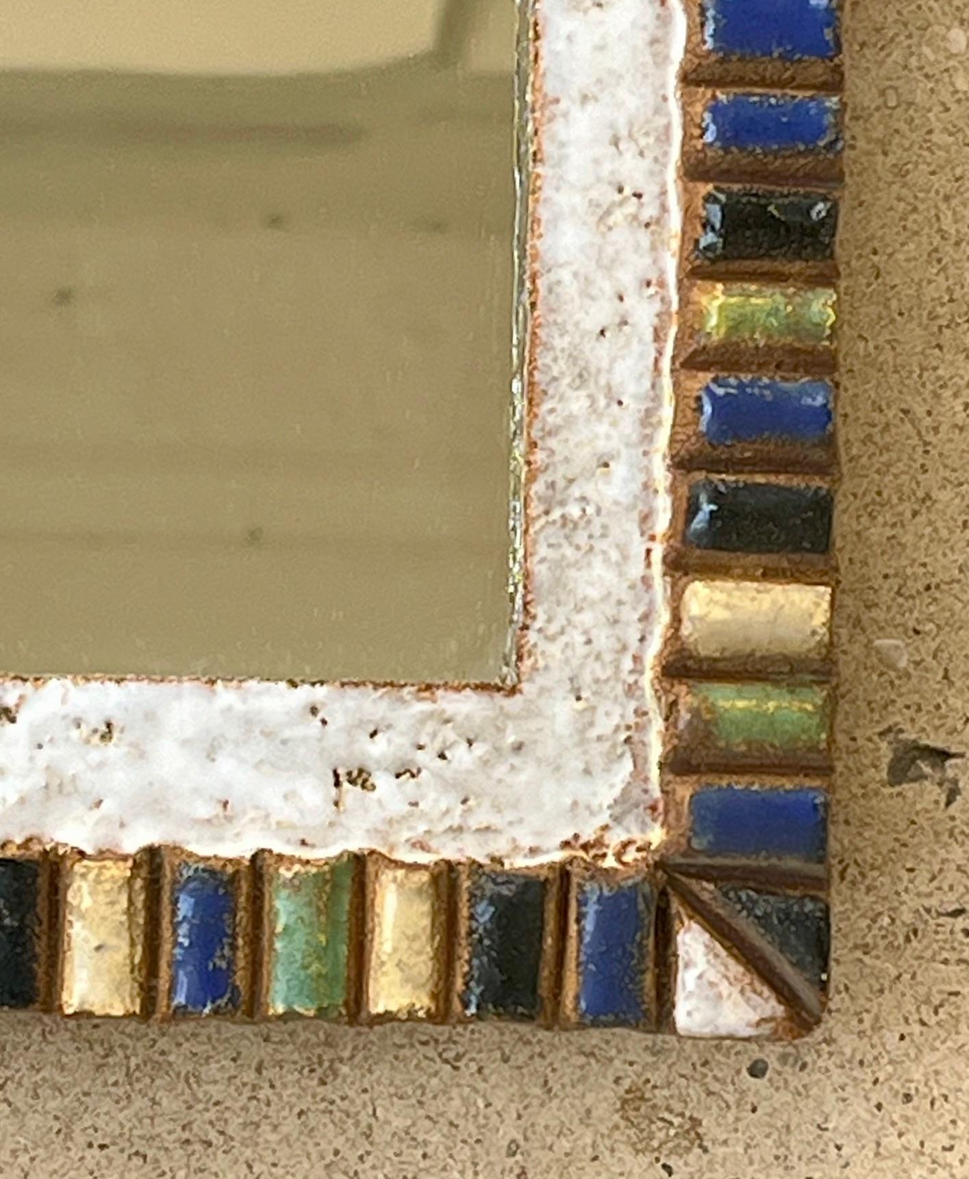 Vernissé Miroir en céramique émaillée, Les Argonautes, Vallauris, vers 1960 en vente