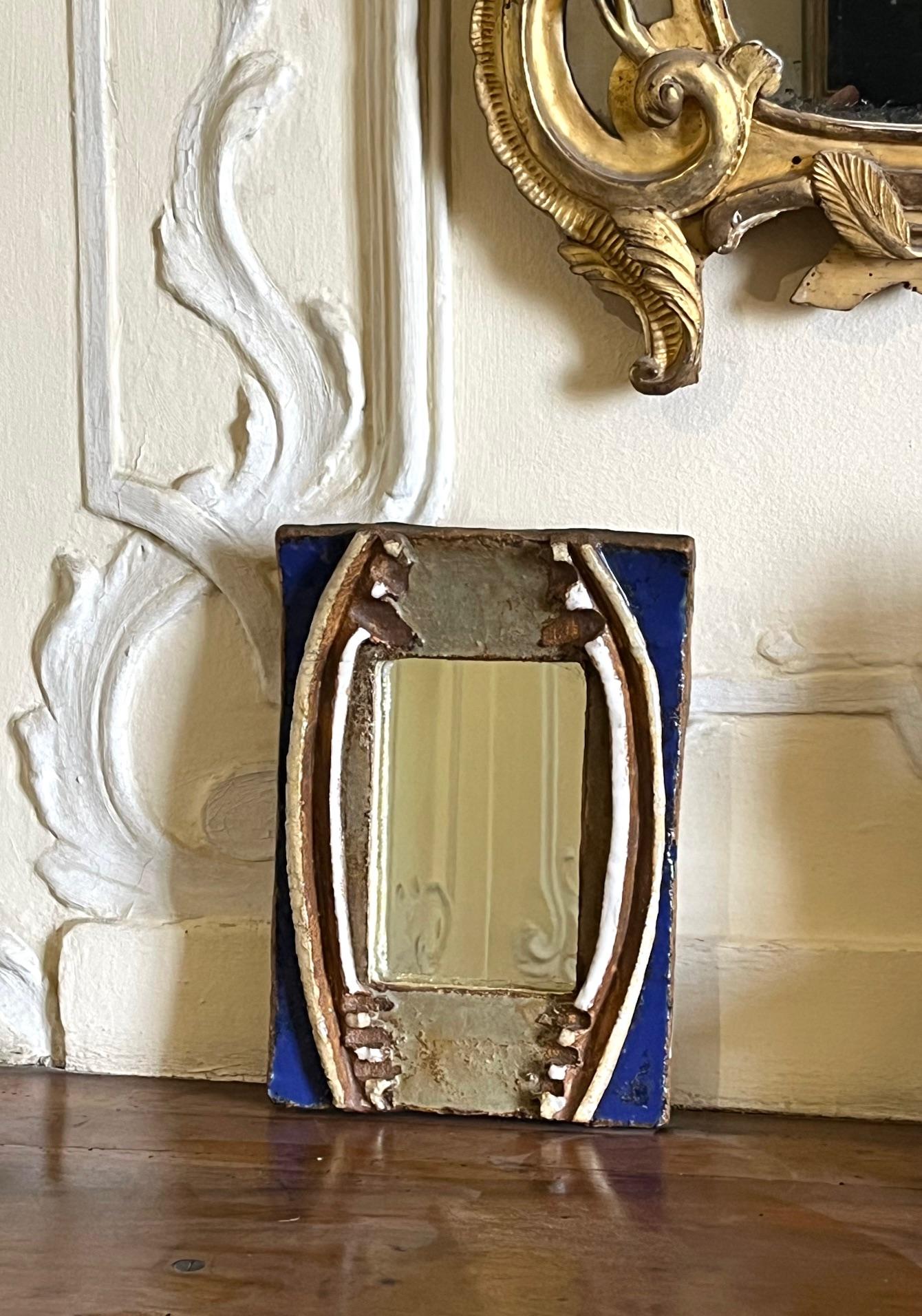 Miroir en céramique émaillée, Les Argonautes, Vallauris, vers 1965 en vente 3