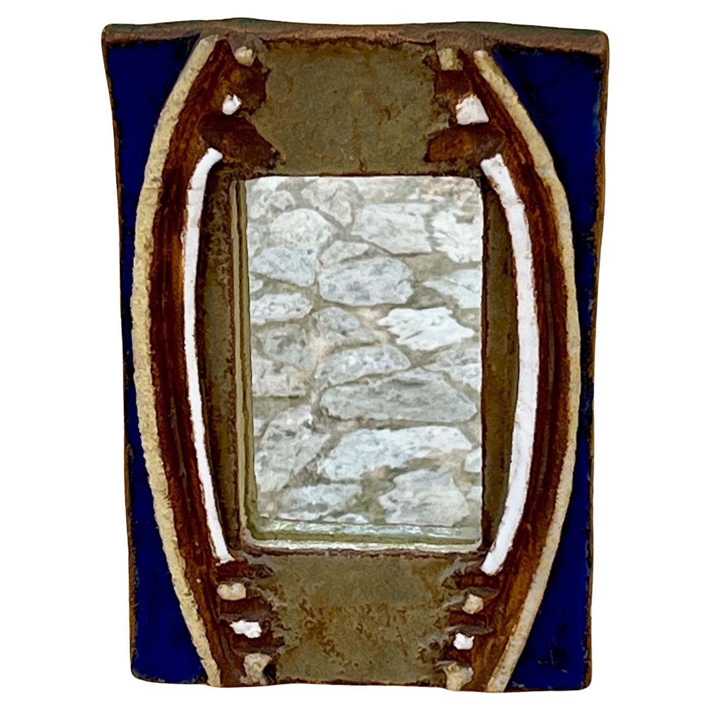 Français Miroir en céramique émaillée, Les Argonautes, Vallauris, vers 1965 en vente