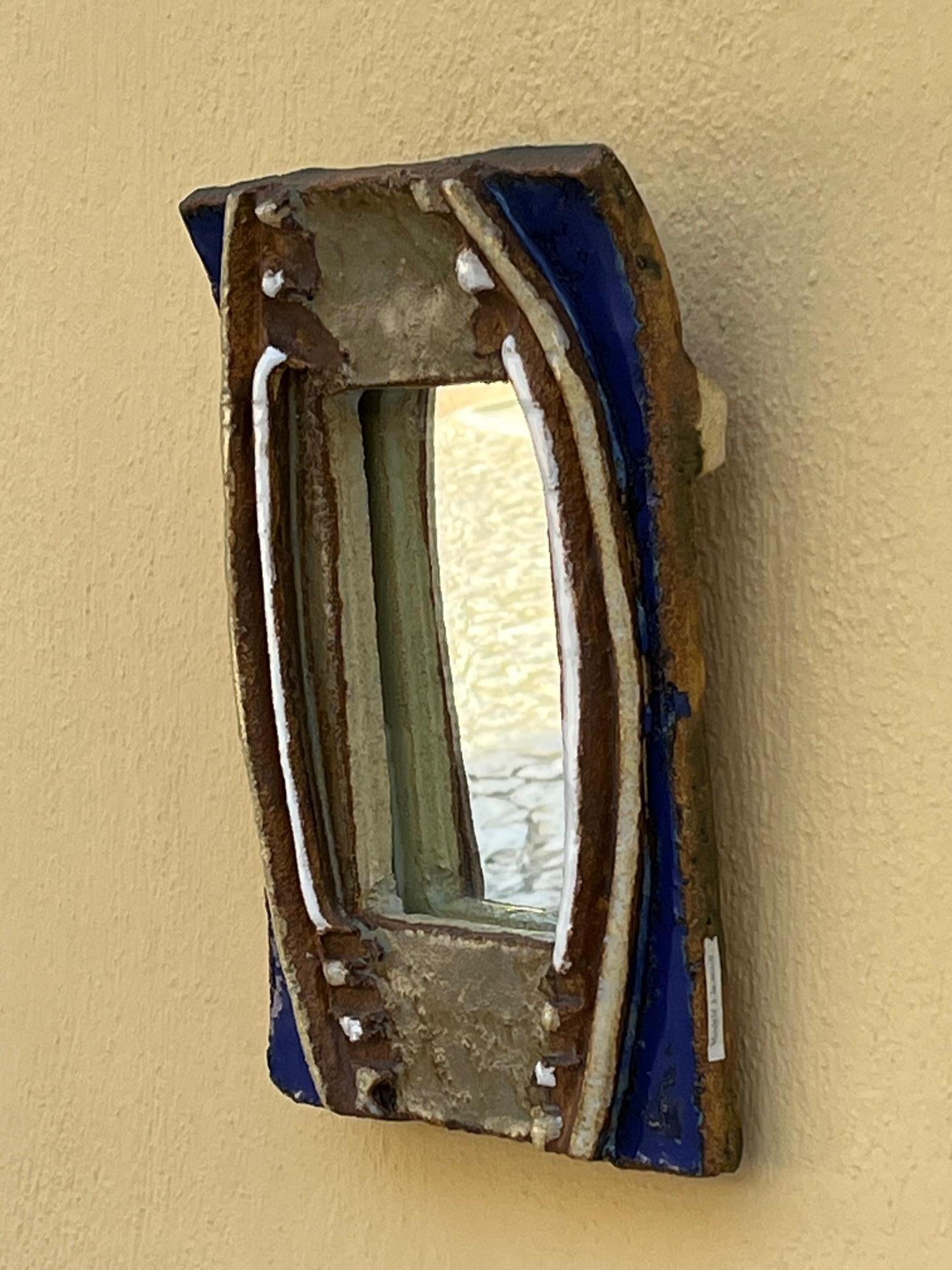 Vernissé Miroir en céramique émaillée, Les Argonautes, Vallauris, vers 1965 en vente