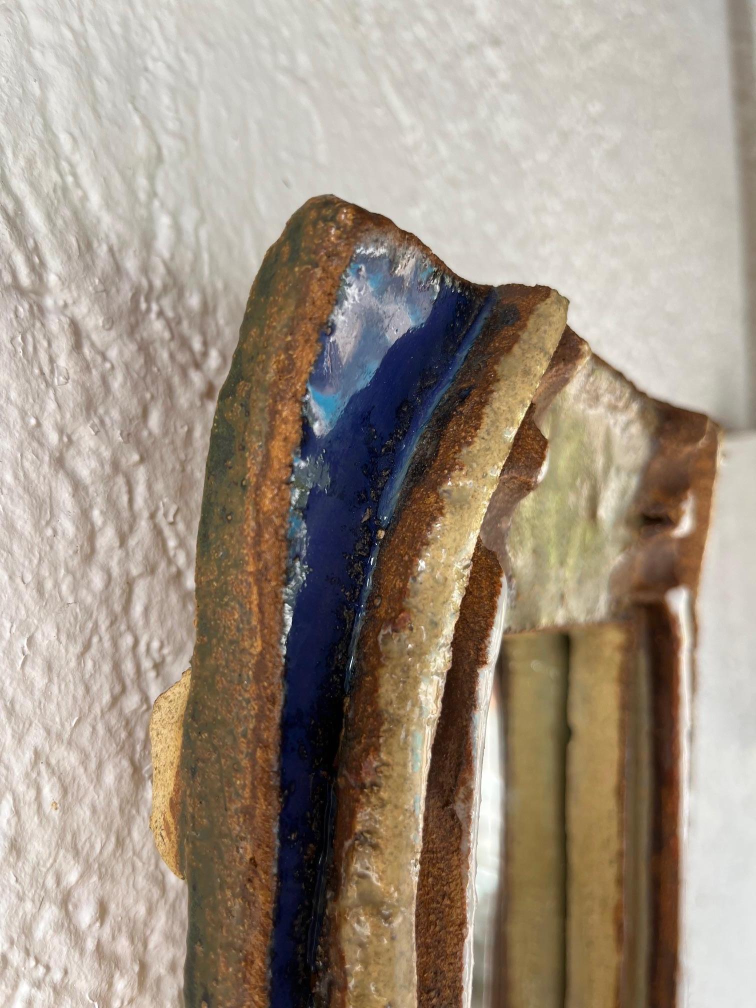 Miroir en céramique émaillée, Les Argonautes, Vallauris, vers 1965 en vente 1