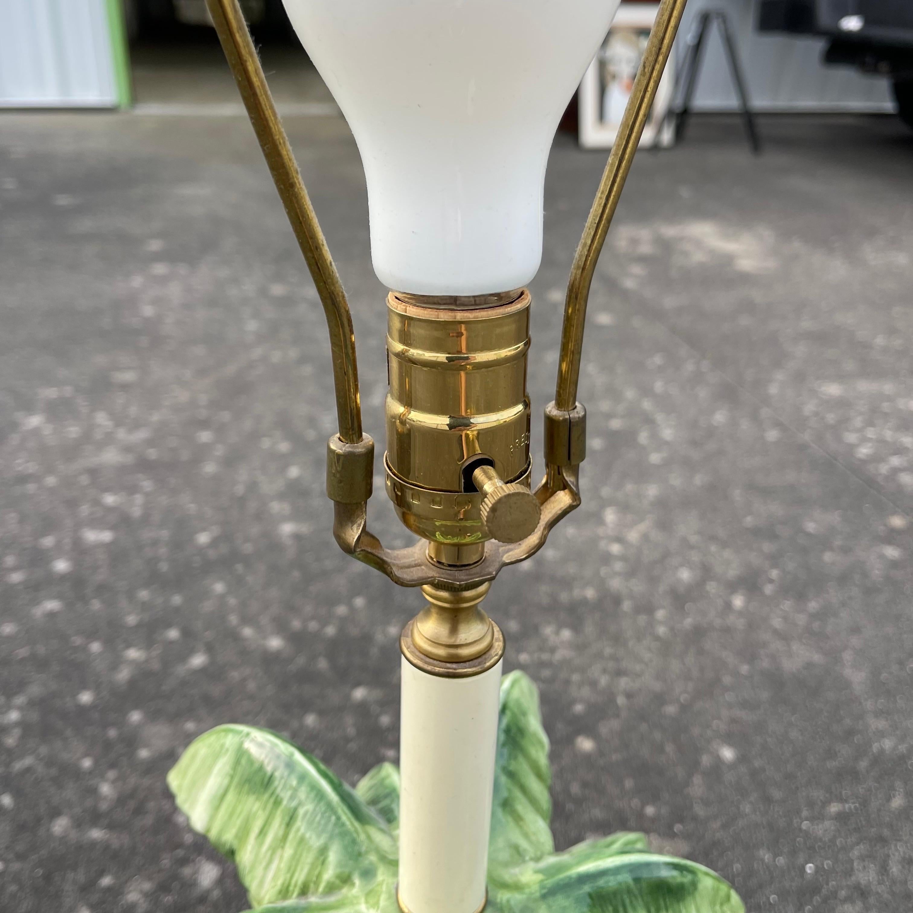 Lampe de bureau en forme de palmier en céramique émaillée en vente 2