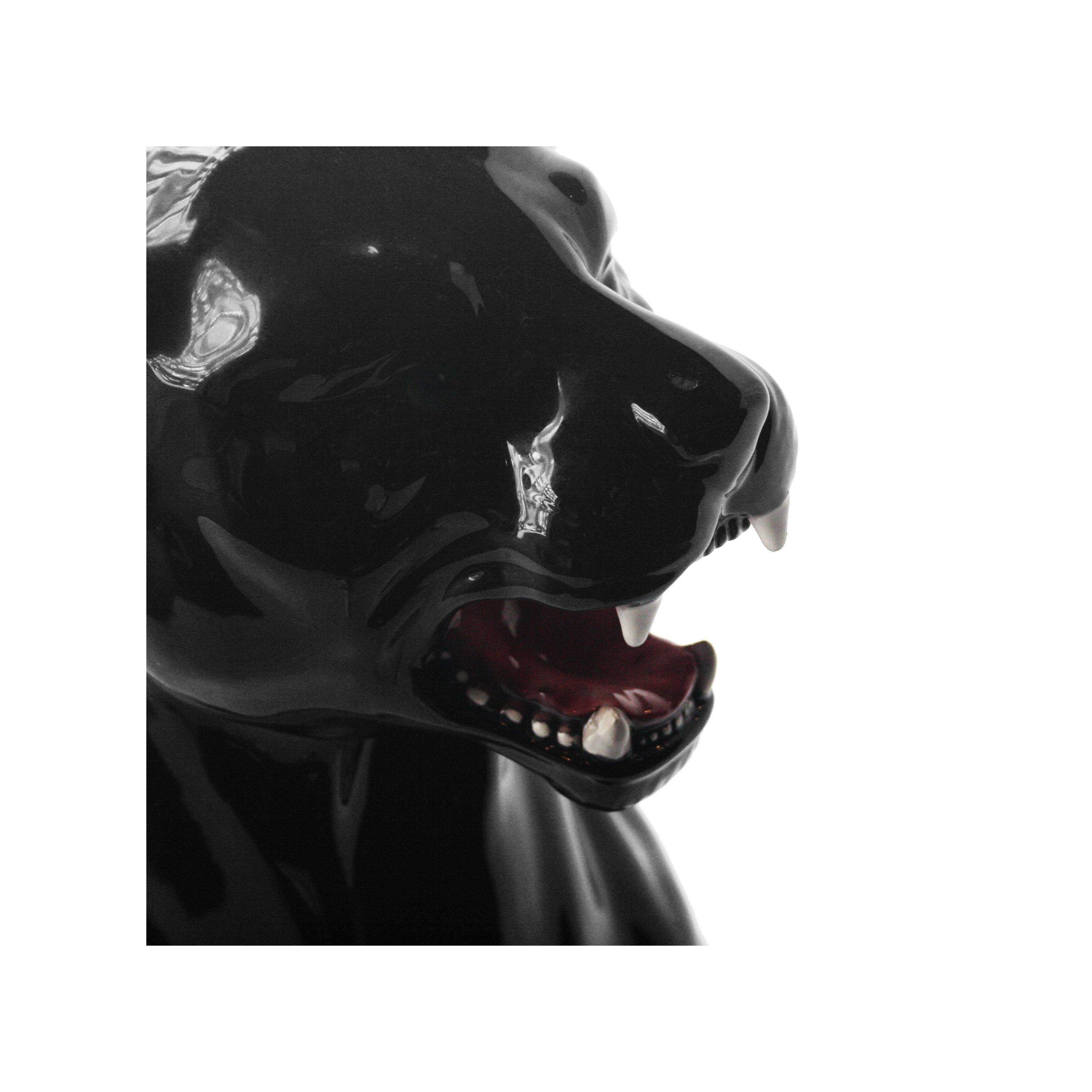 Late 20th Century Glazed Ceramic Panther, Italy, 1970
