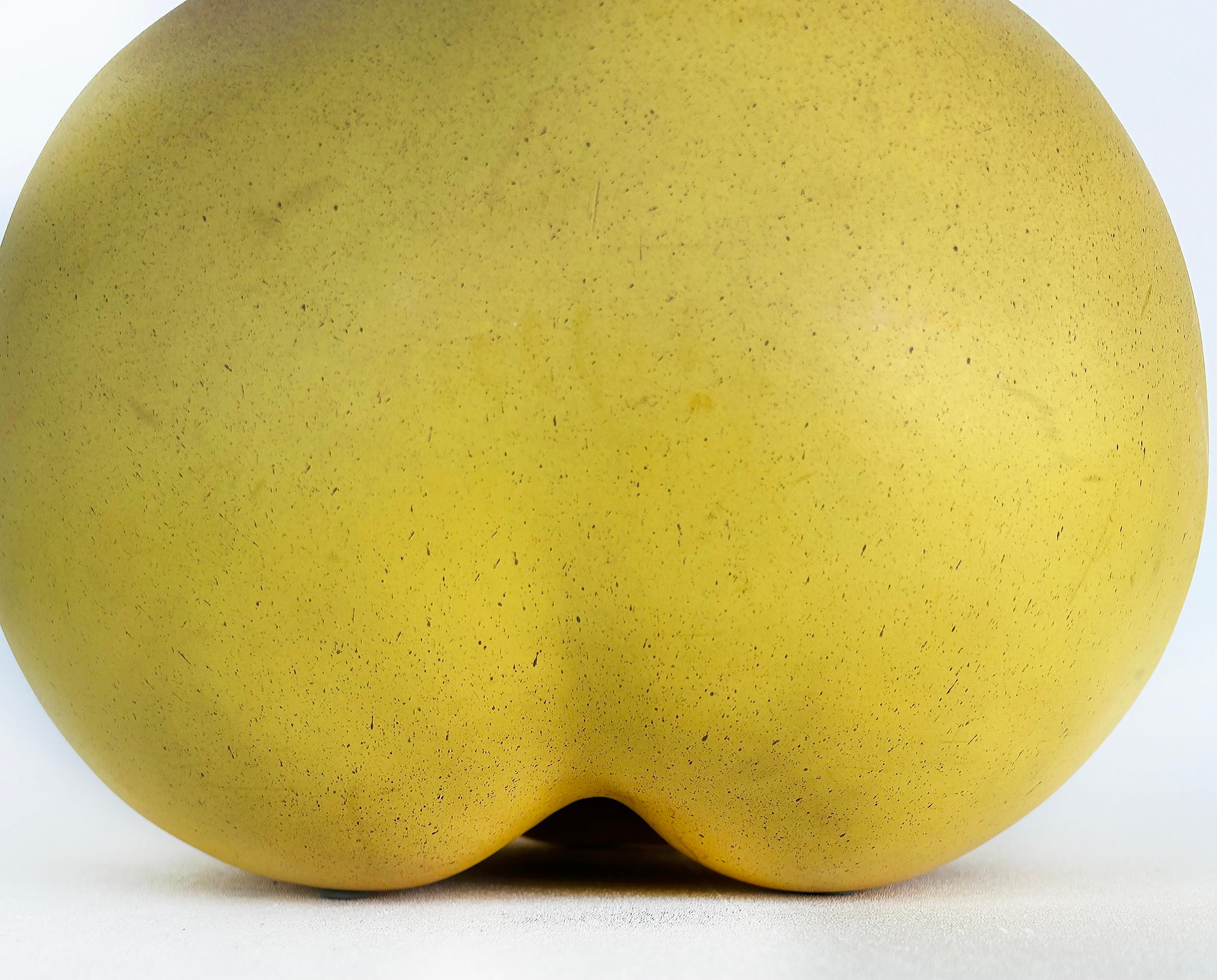 Glasierte keramische Birnenskulptur mit Wood Stem, Bijan zugeschrieben, ca. 1980er Jahre im Angebot 2