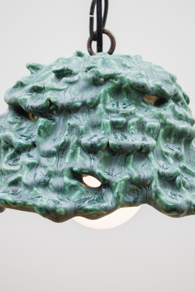 Glazed Ceramic Pendant Light by Ellen Pong For Sale at 1stDibs