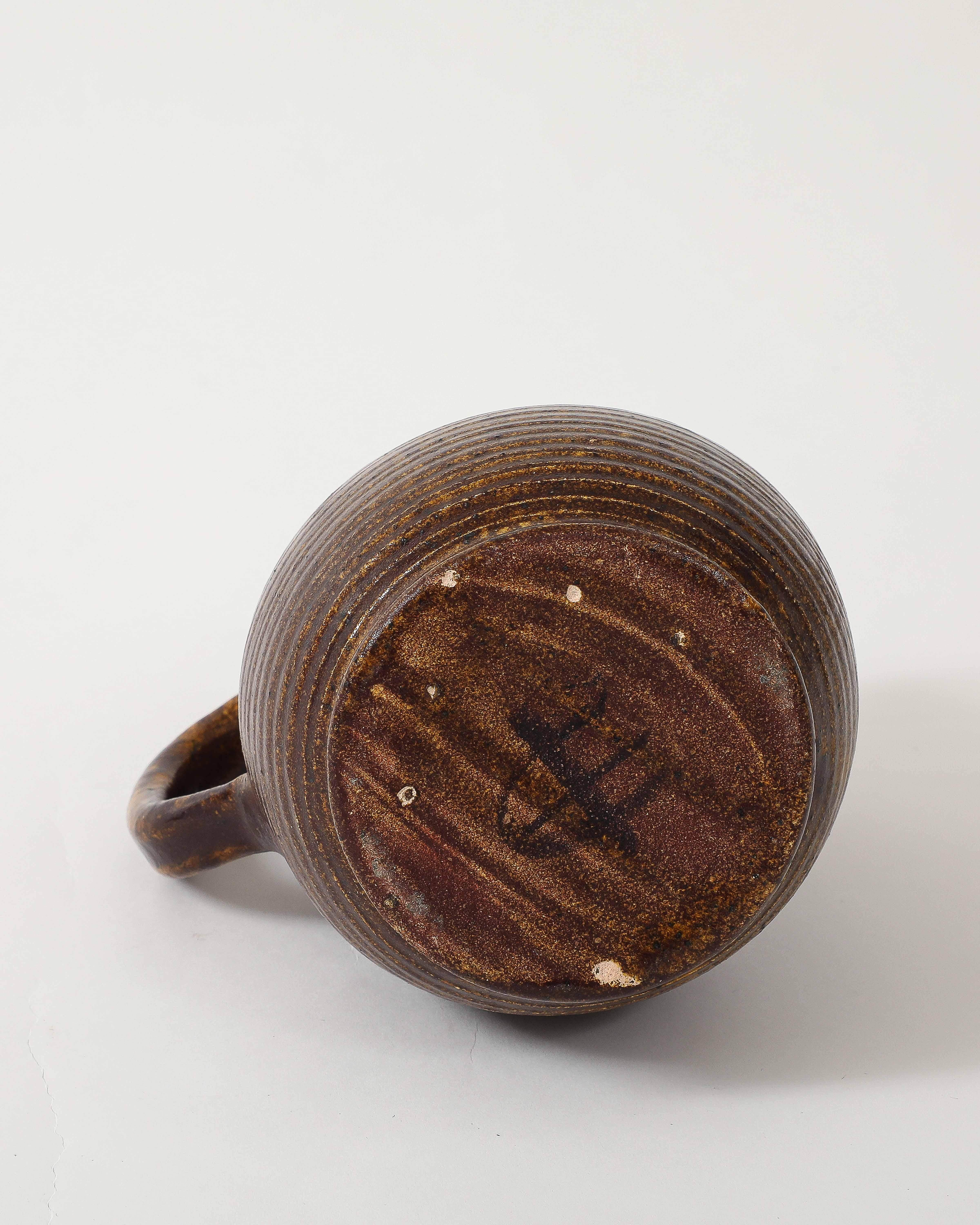 Brocca in ceramica smaltata di Accolay, Francia, 1950 ca. in vendita 9