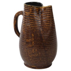 Glazed Ceramic Pitcher by Accolay, France, c. 1950