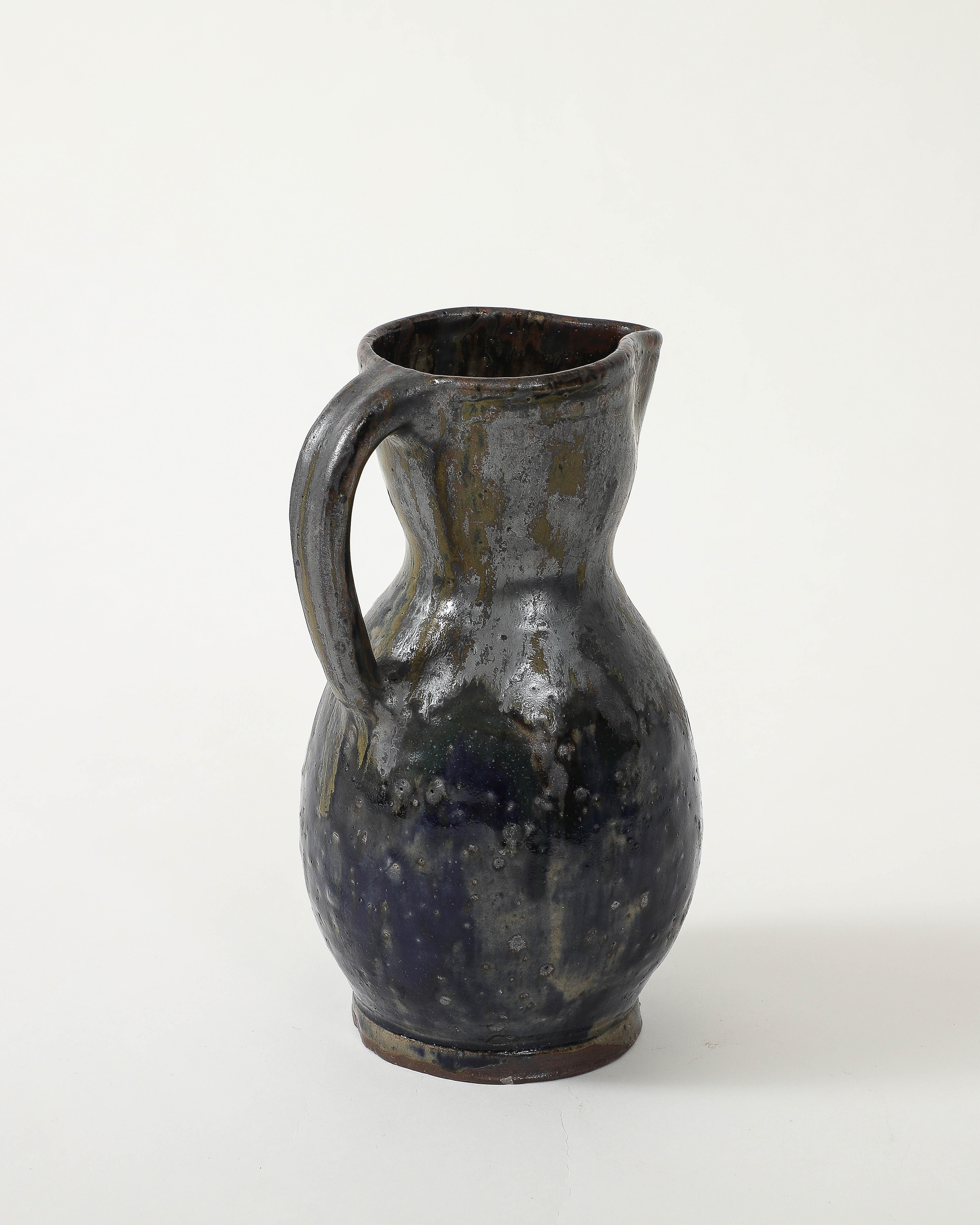 Jarra de cerámica vidriada de Jean Talbot, Francia, c. 1940 en venta 3