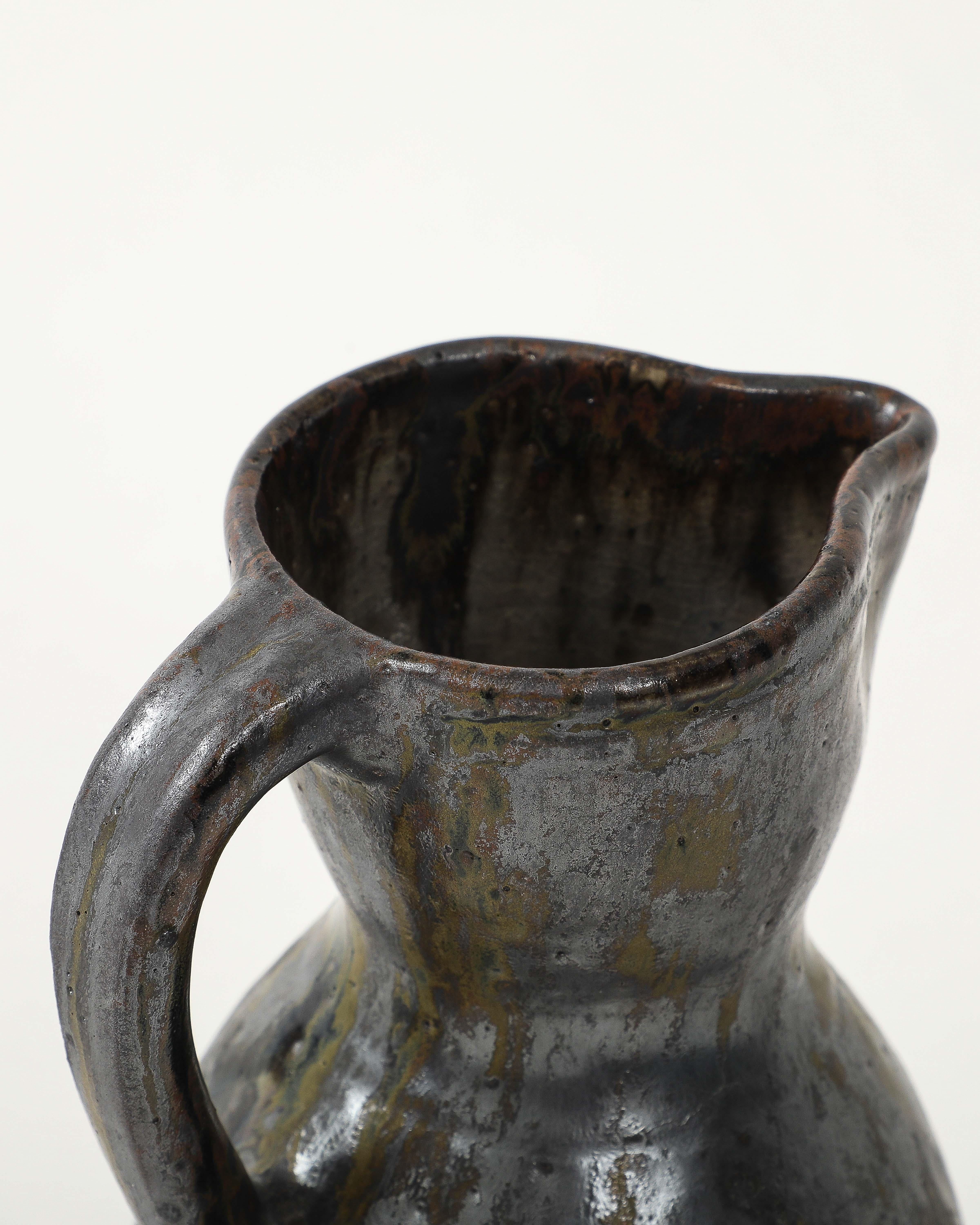 Jarra de cerámica vidriada de Jean Talbot, Francia, c. 1940 en venta 4