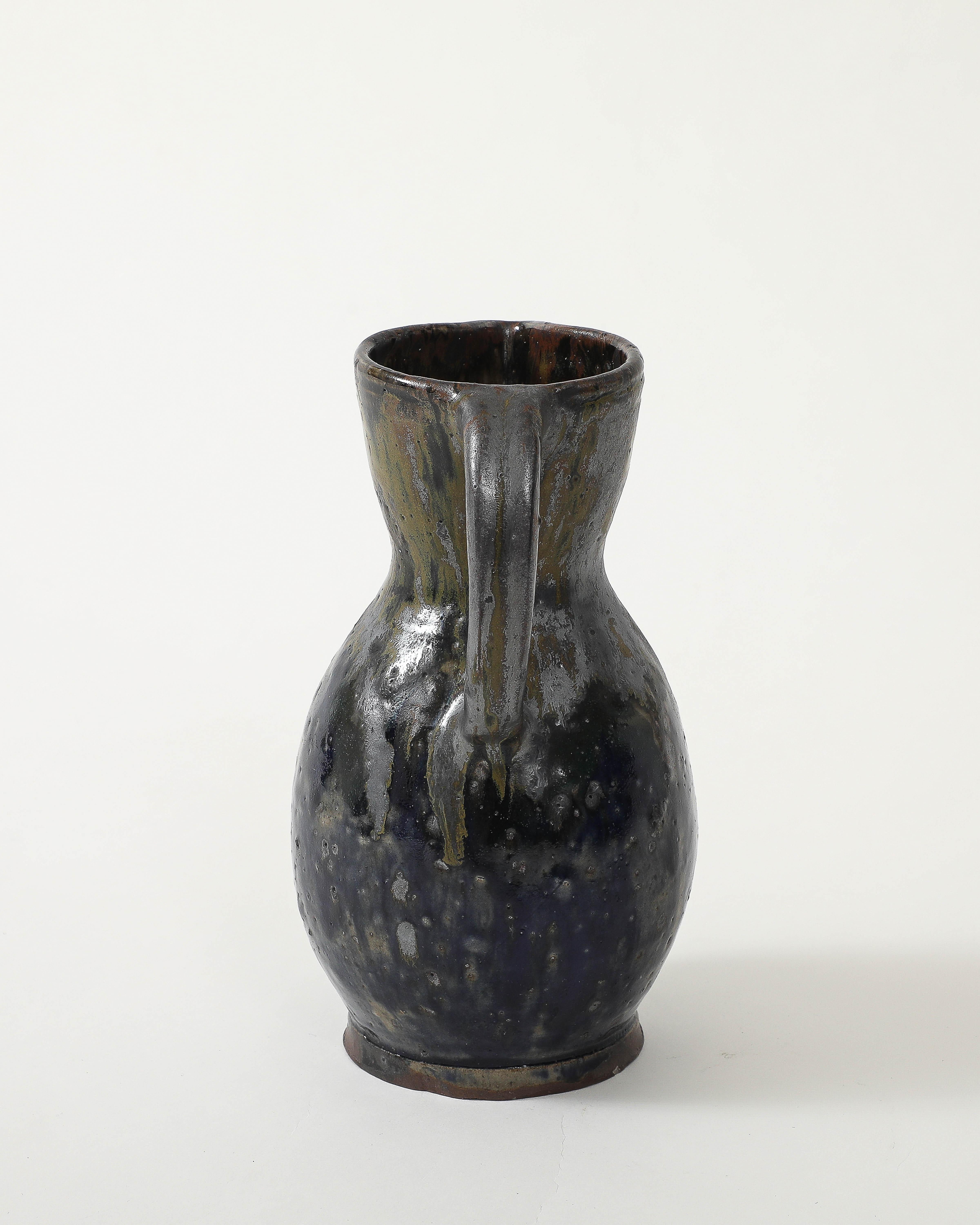 Jarra de cerámica vidriada de Jean Talbot, Francia, c. 1940 en venta 5