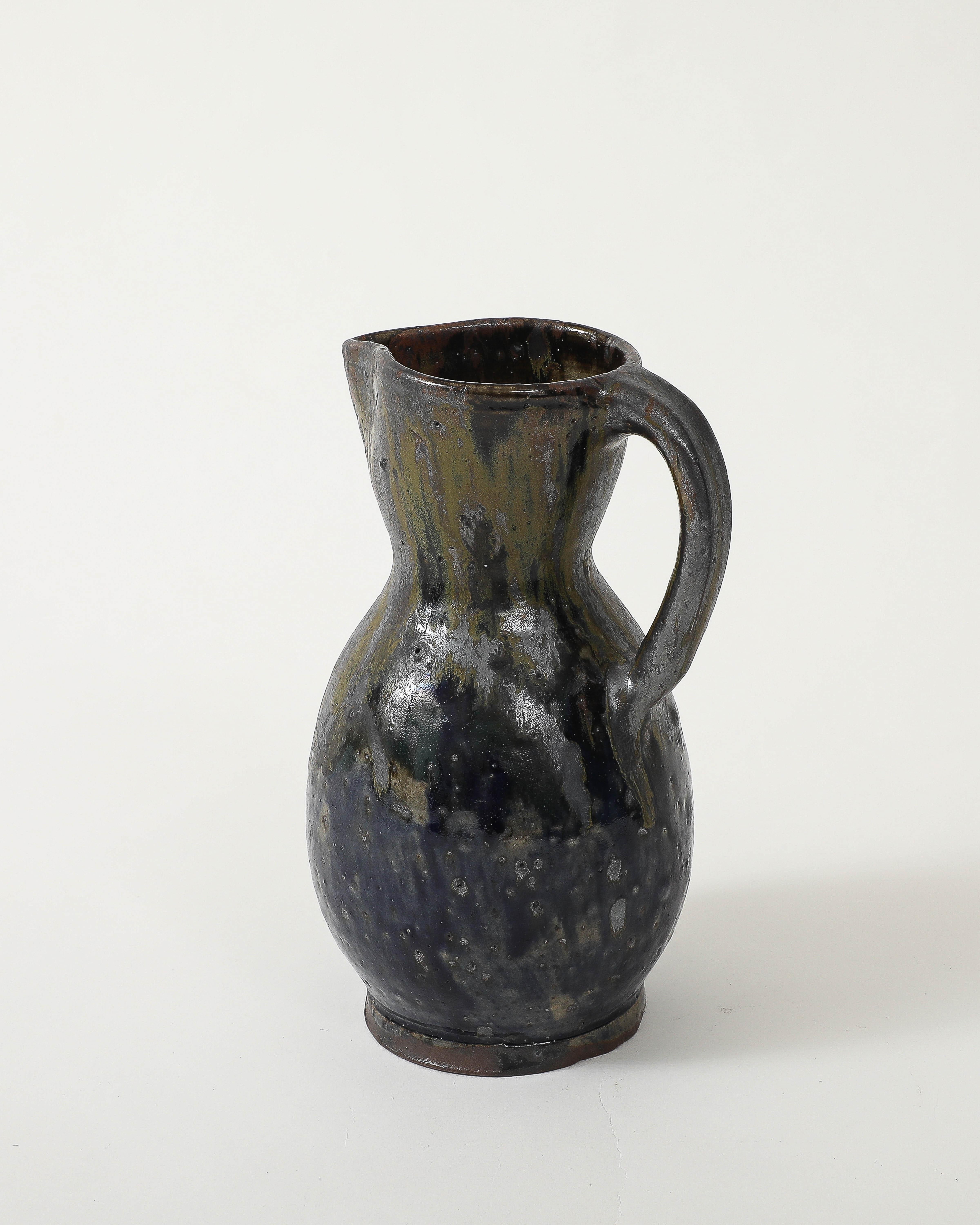 Jarra de cerámica vidriada de Jean Talbot, Francia, c. 1940 en venta 6
