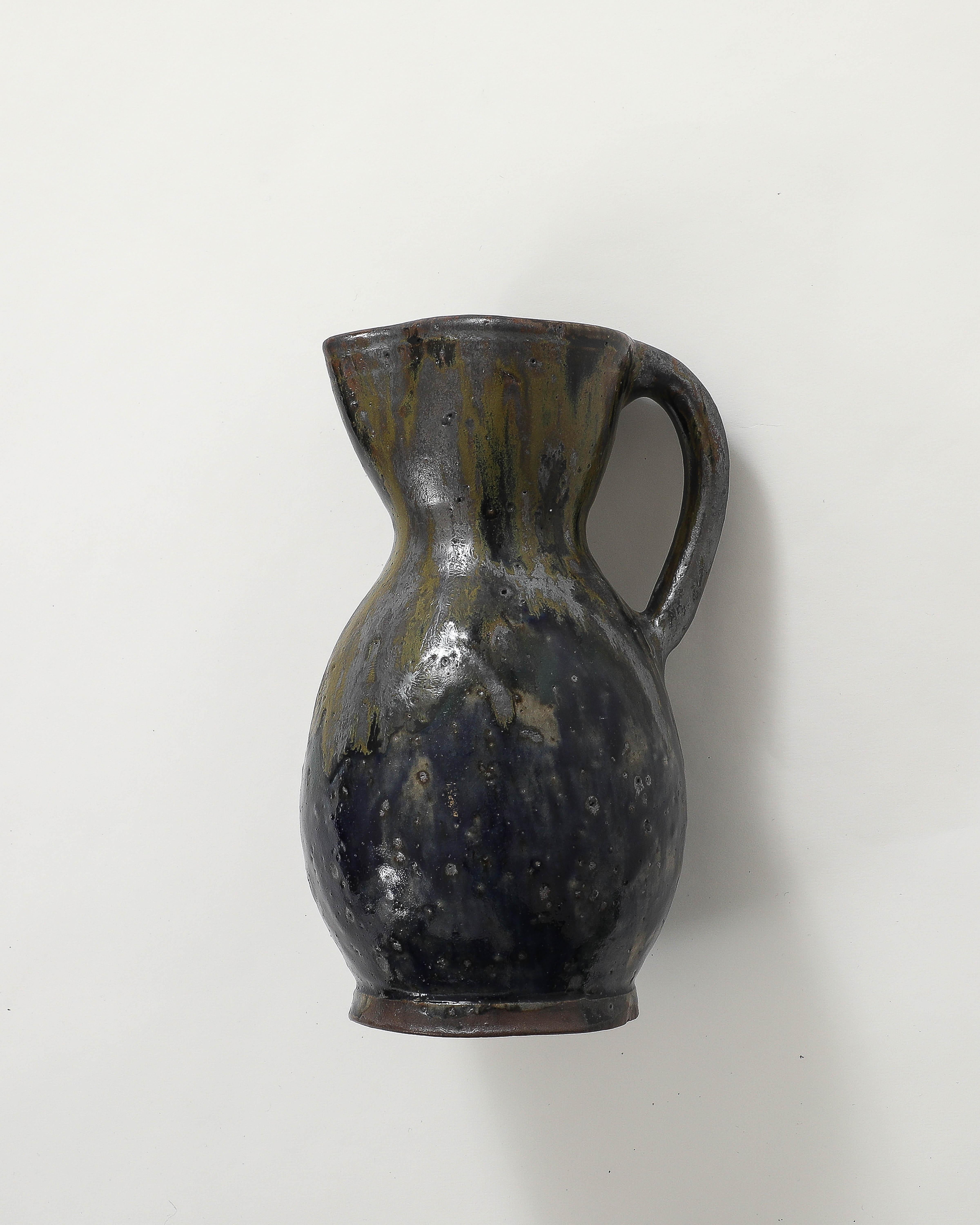Jarra de cerámica vidriada de Jean Talbot, Francia, c. 1940 en venta 8