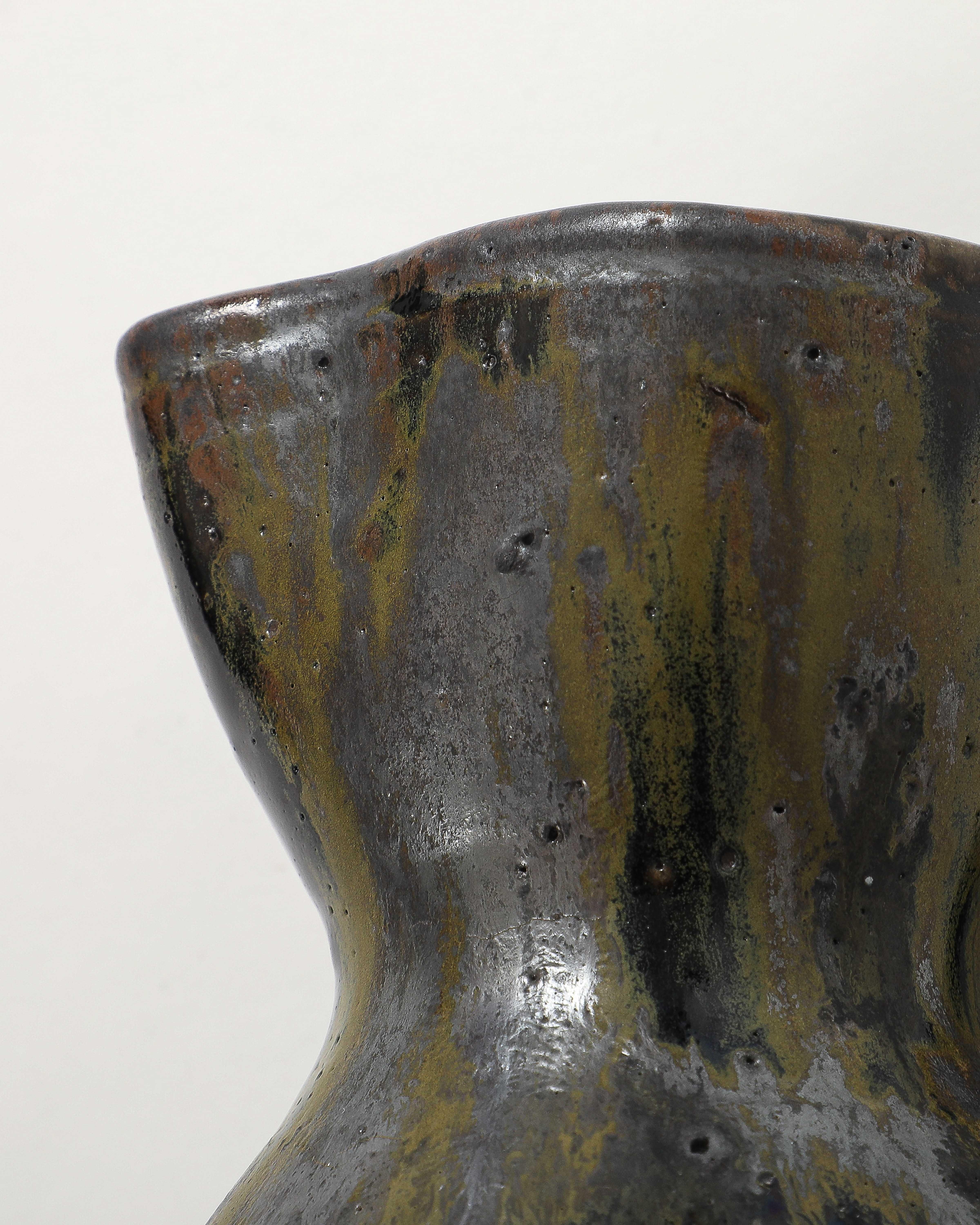 Jarra de cerámica vidriada de Jean Talbot, Francia, c. 1940 en venta 9