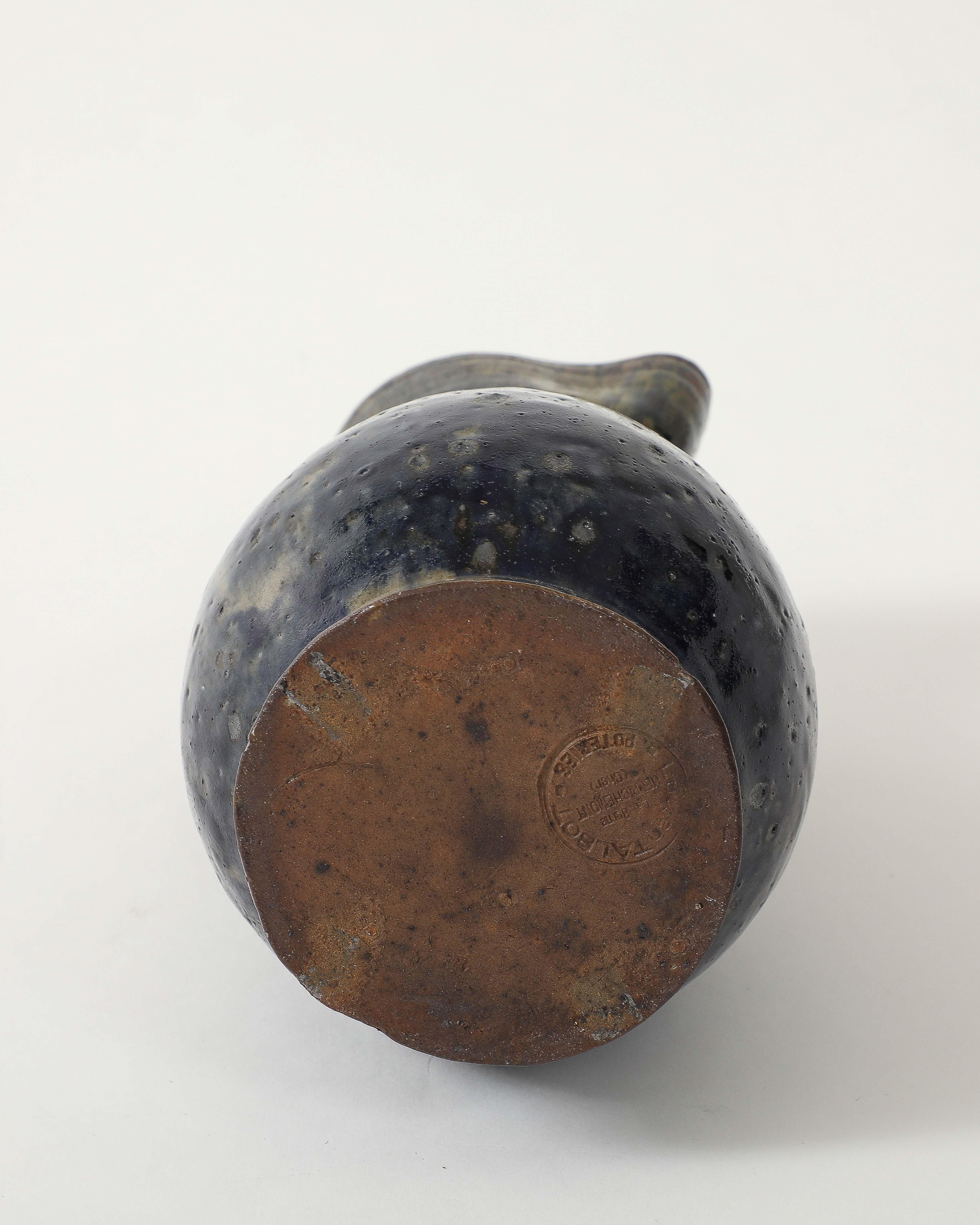 Jarra de cerámica vidriada de Jean Talbot, Francia, c. 1940 en venta 12